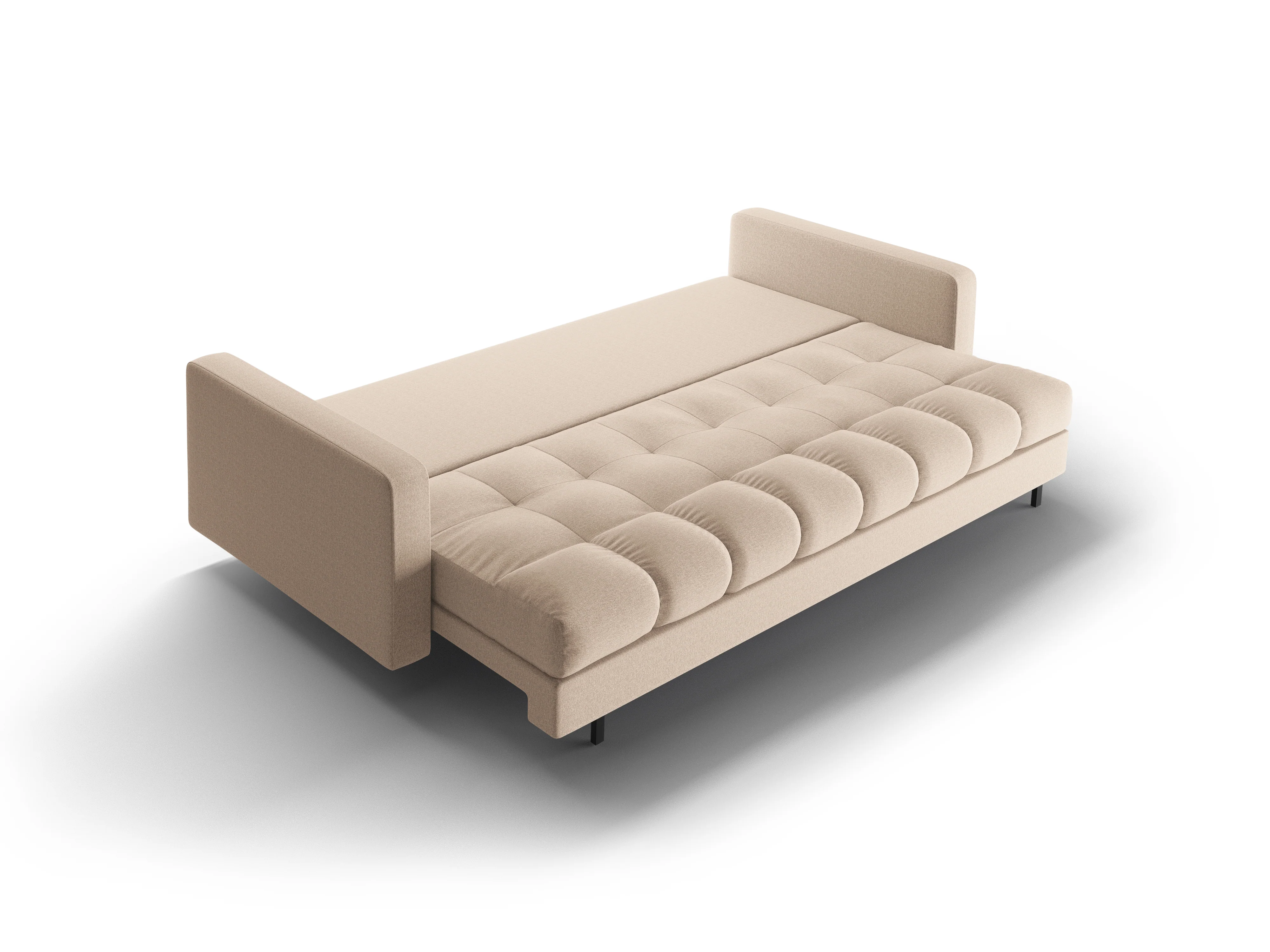 Sofa 3-osobowa z funkcją spania BALI beżowy z czarną podstawą - Image 6