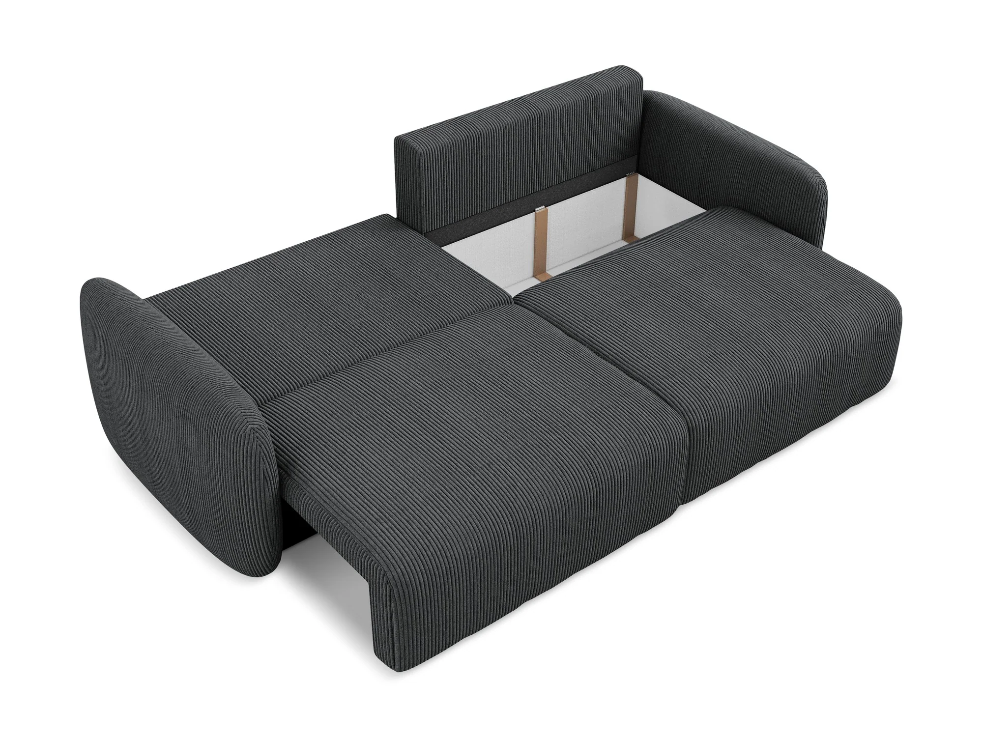 Sofa 3-osobowa z funkcją spania KALENA ciemnoszary sztruks - Image 5