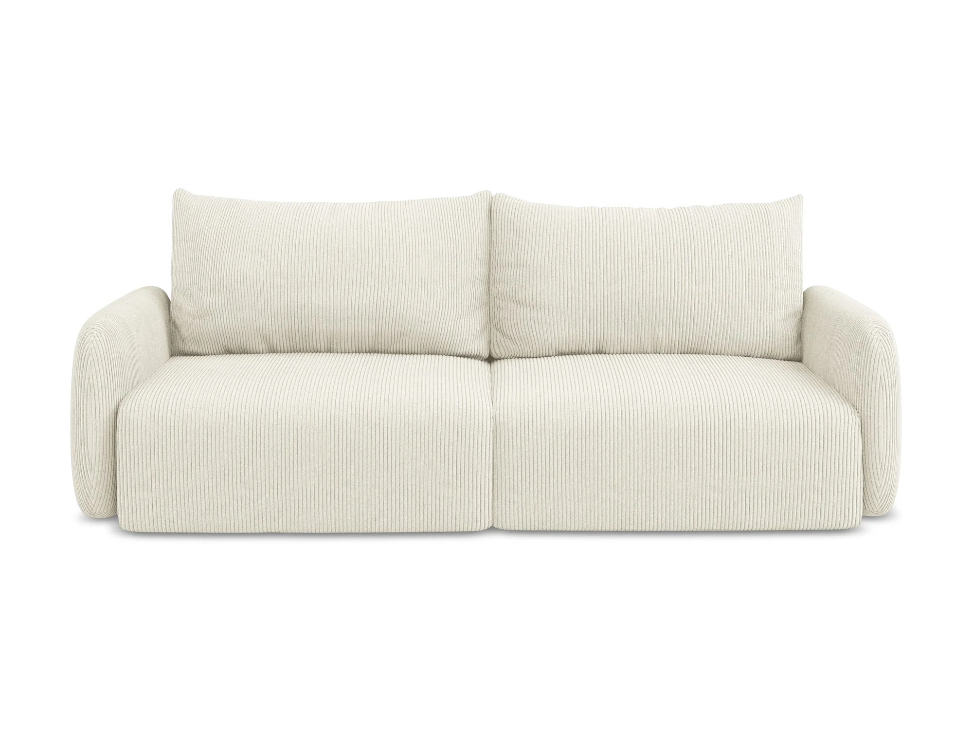 Sofa 3-osobowa z funkcją spania KALENA jasnobeżowy sztruks - Image 2