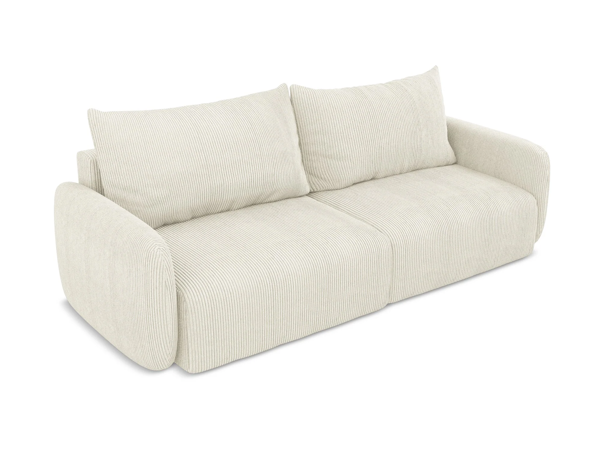 Sofa 3-osobowa z funkcją spania KALENA jasnobeżowy sztruks - Image 3