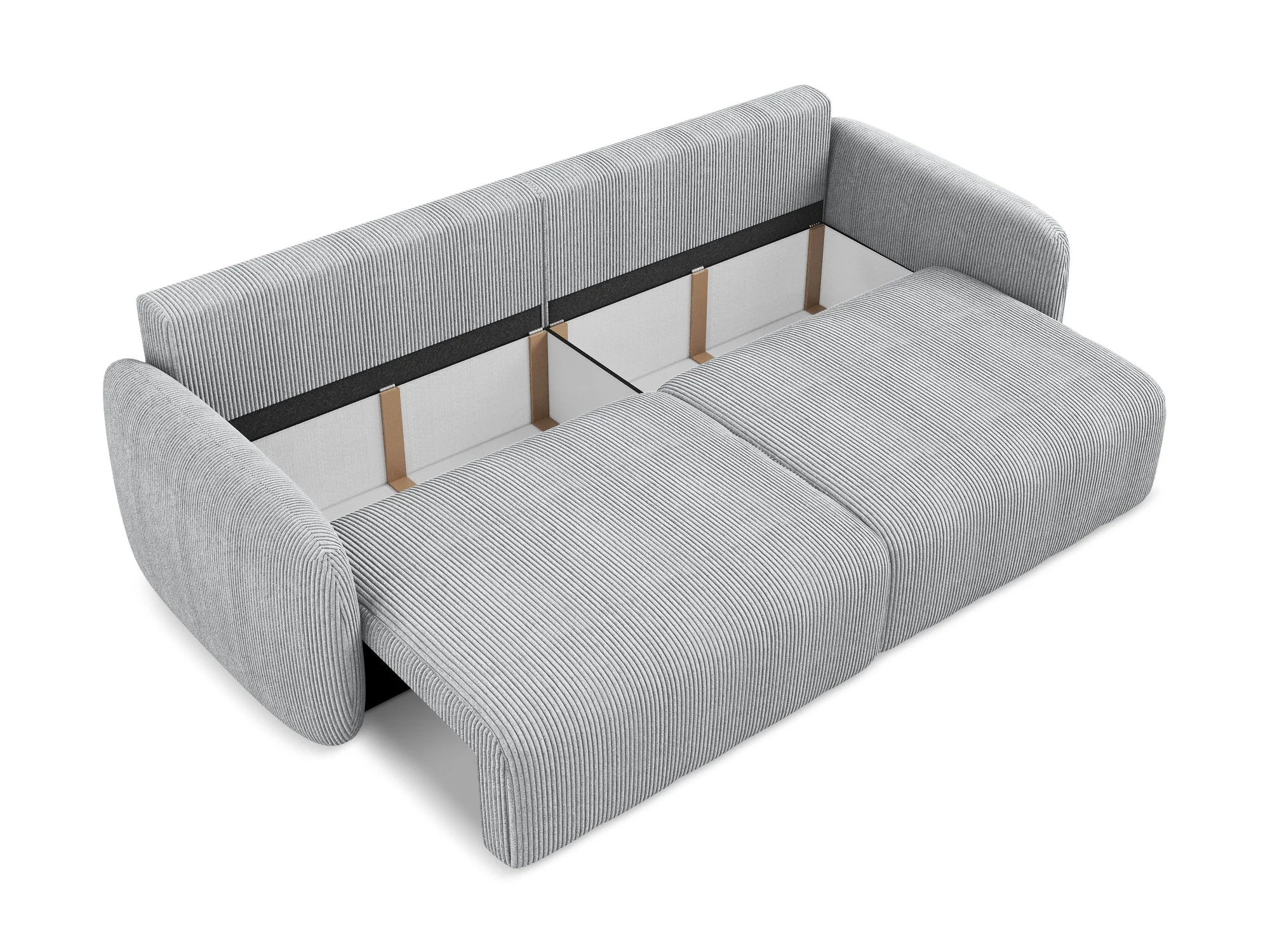 Sofa 3-osobowa z funkcją spania KALENA jasnoszary sztruks - Image 5