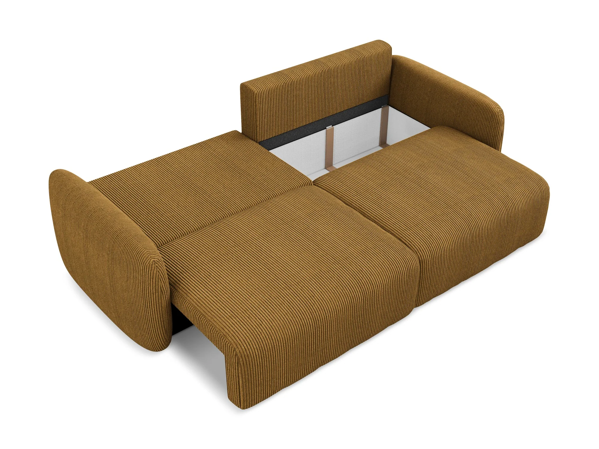 Sofa 3-osobowa z funkcją spania KALENA musztardowy sztruks - Image 5