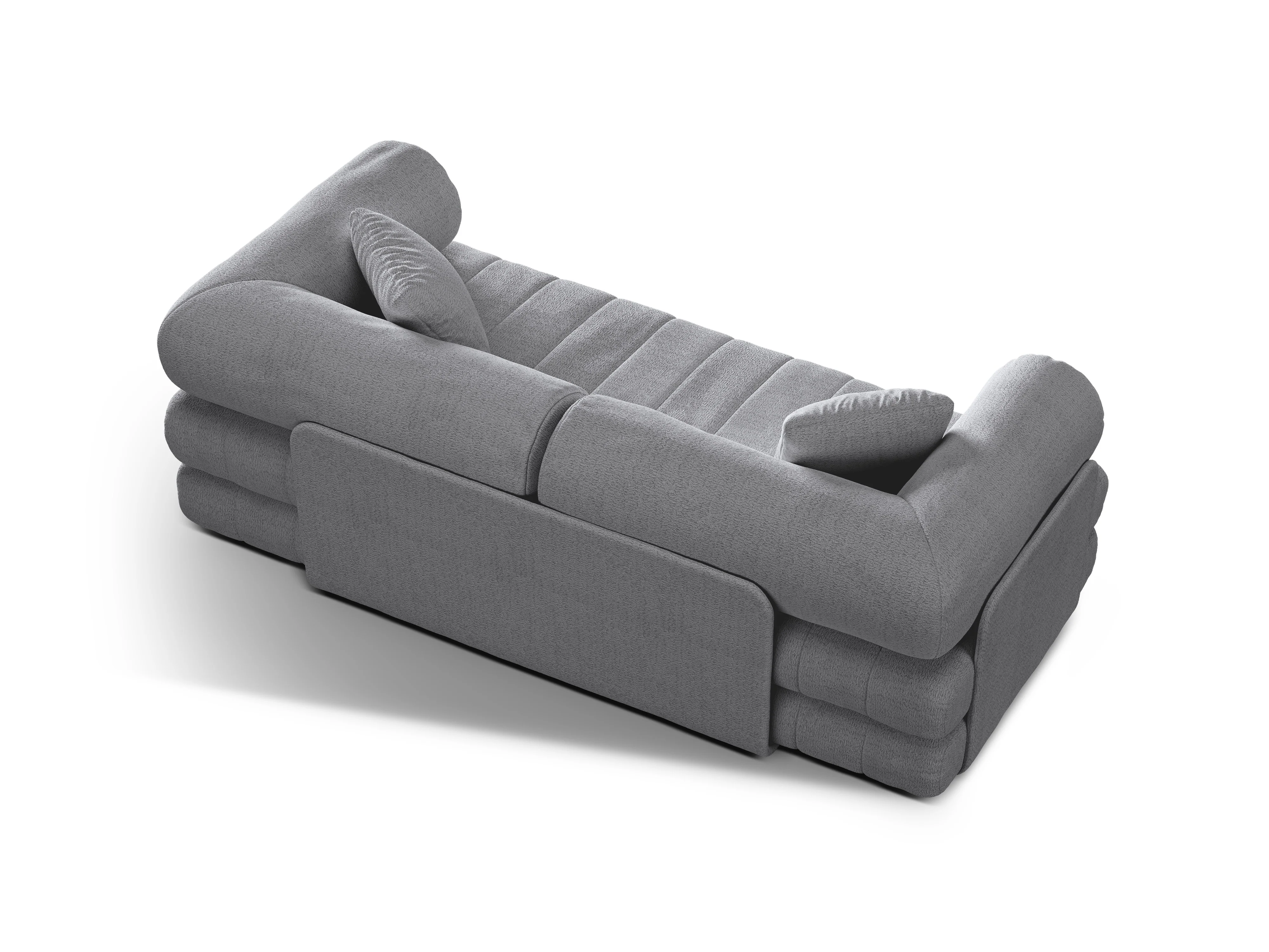 Sofa 3-osobowa z funkcją spania KEMI jasnoszary bouclé - Image 5