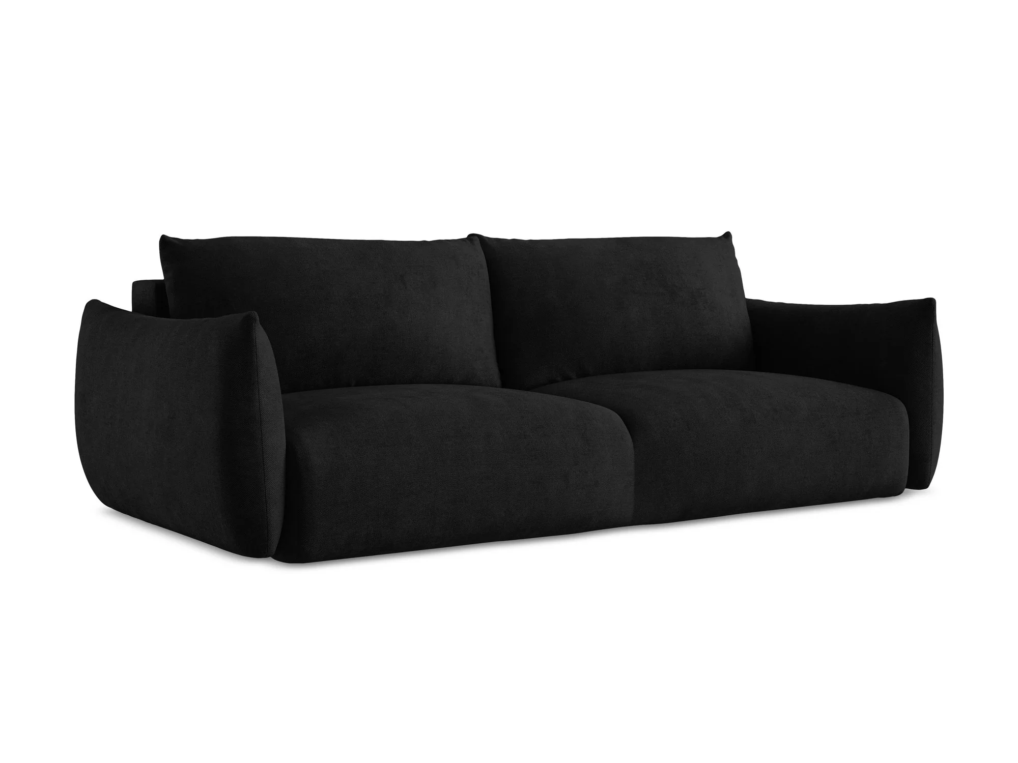 Sofa 3-osobowa z funkcją spania LEILA czarny szenil