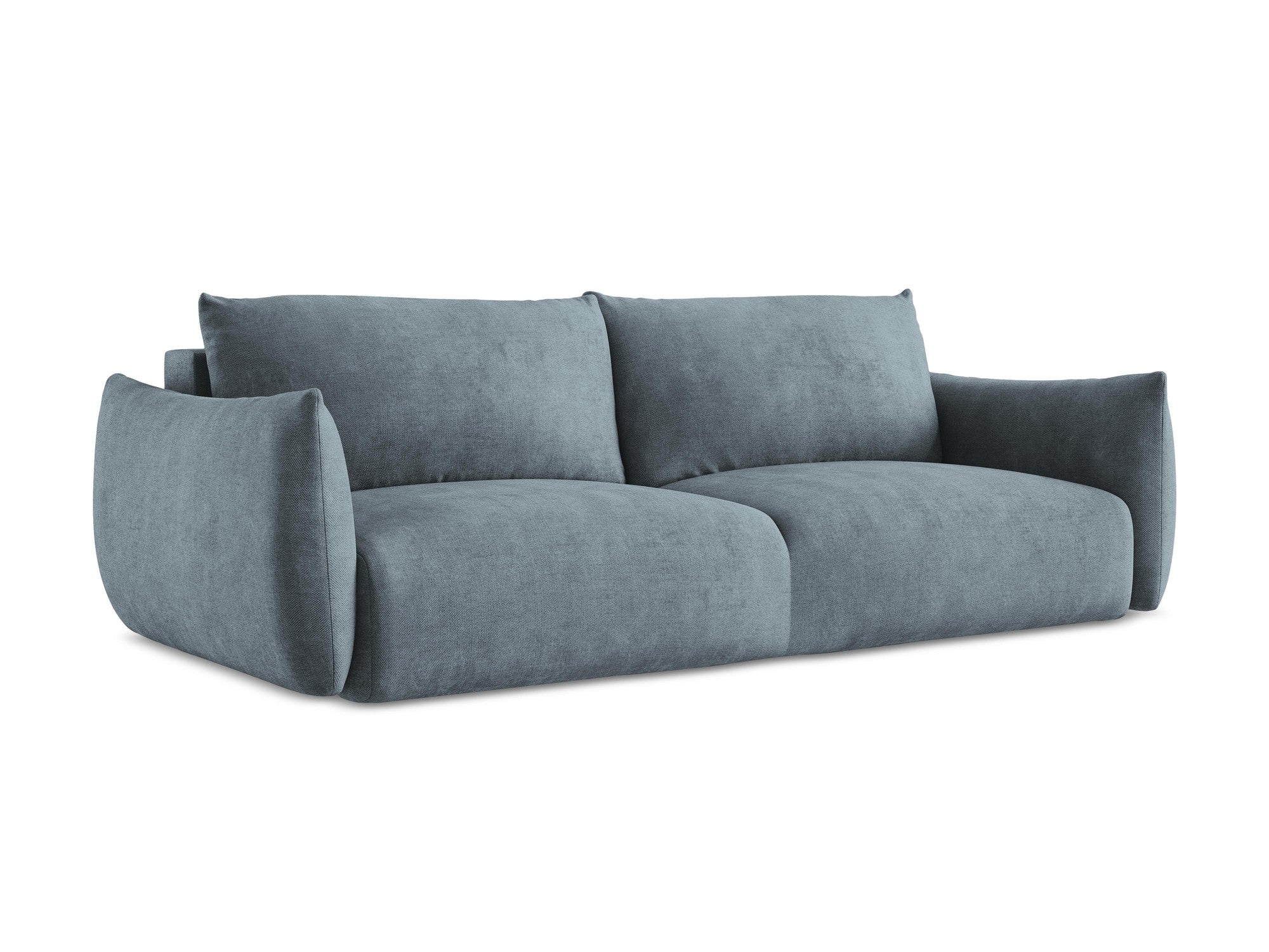 Sofa 3-osobowa z funkcją spania LEILA dżinsowy niebieski szenil
