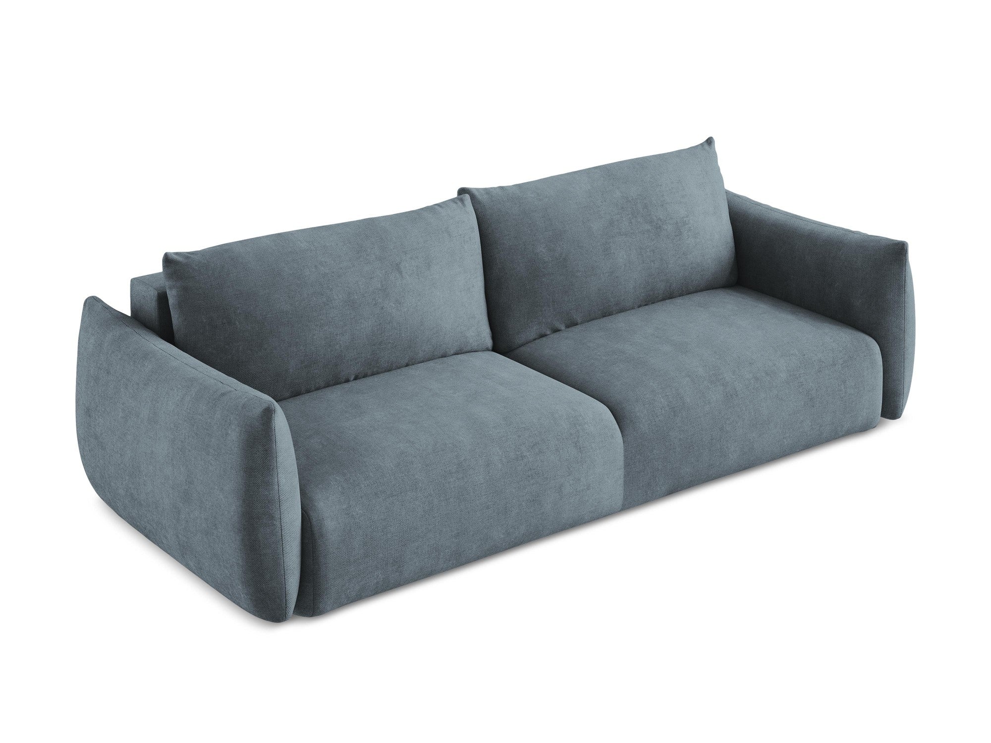 Sofa 3-osobowa z funkcją spania LEILA dżinsowy niebieski szenil - Image 4