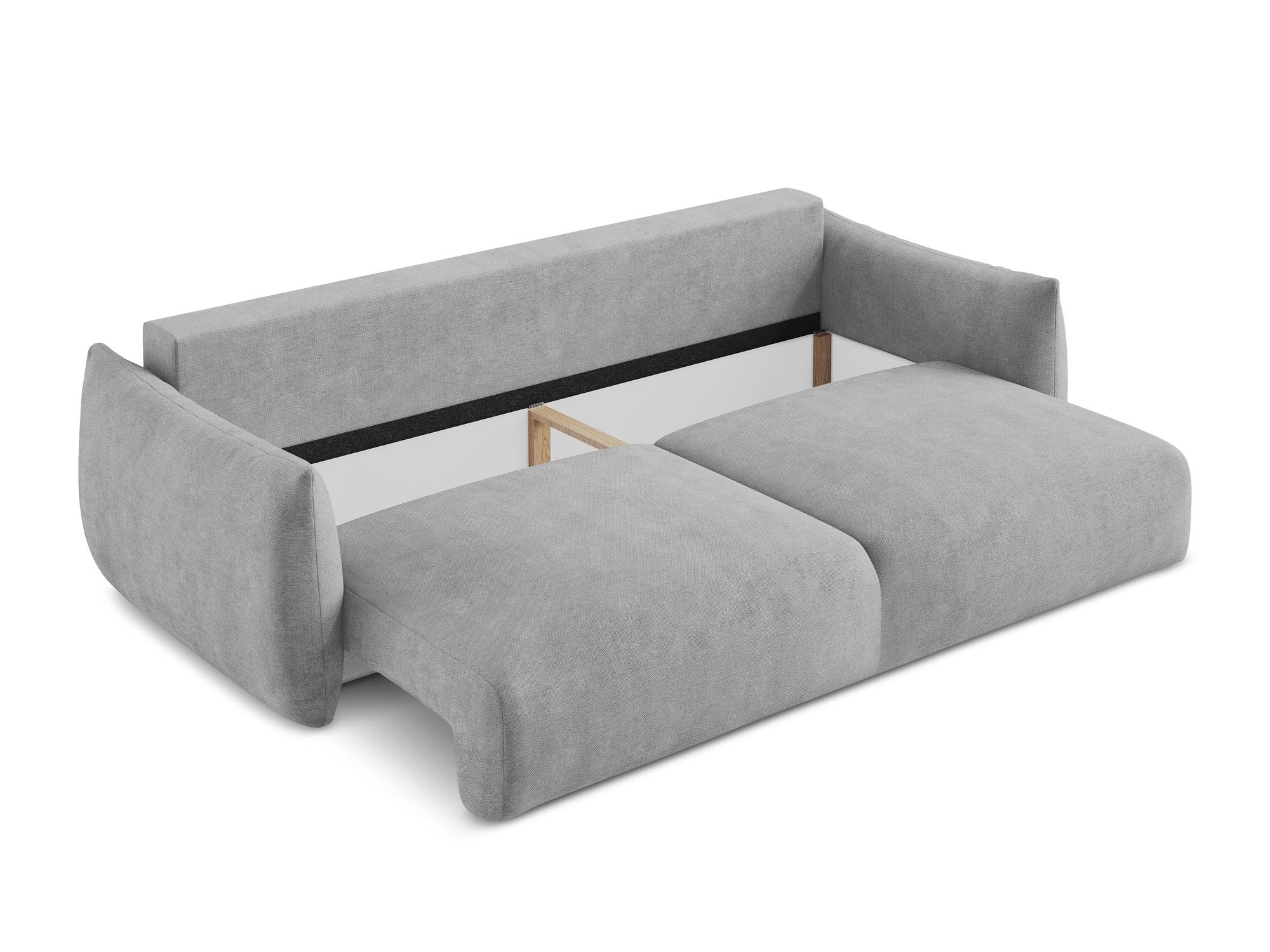 Sofa 3-osobowa z funkcją spania LEILA jasnoszary szenil - Image 5
