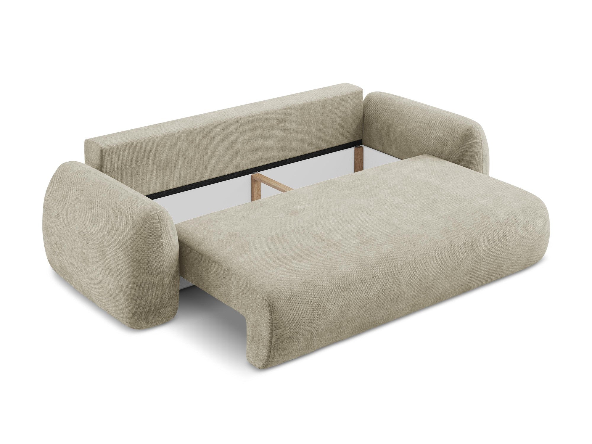 Sofa 3-osobowa z funkcją spania LOHI beżowy szenil - Image 6