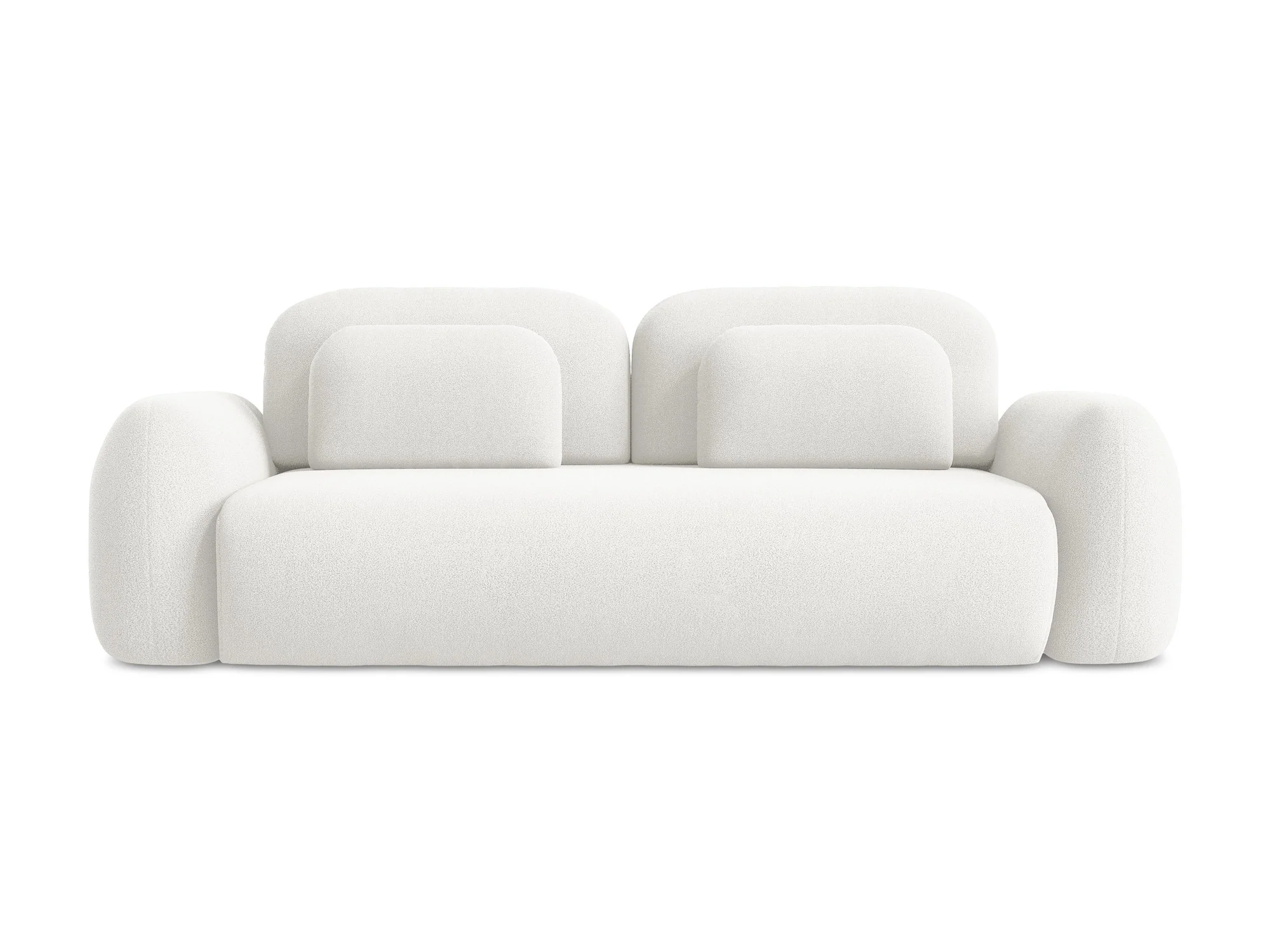 Sofa 3-osobowa z funkcją spania LOHI biały boucle - Image 3