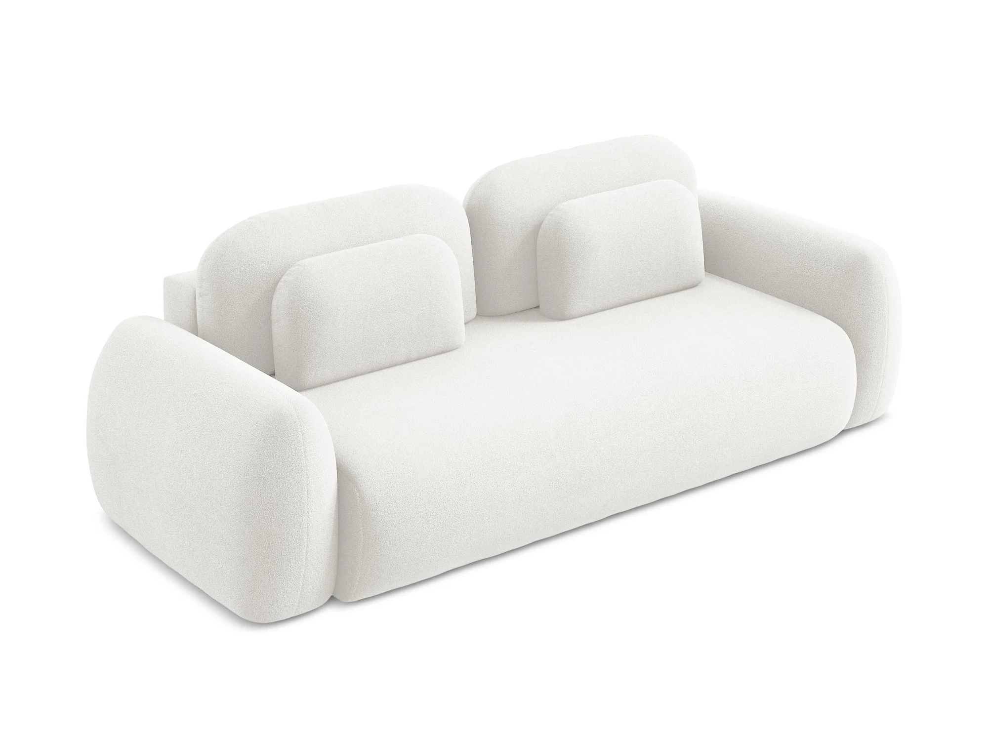 Sofa 3-osobowa z funkcją spania LOHI biały boucle - Image 4