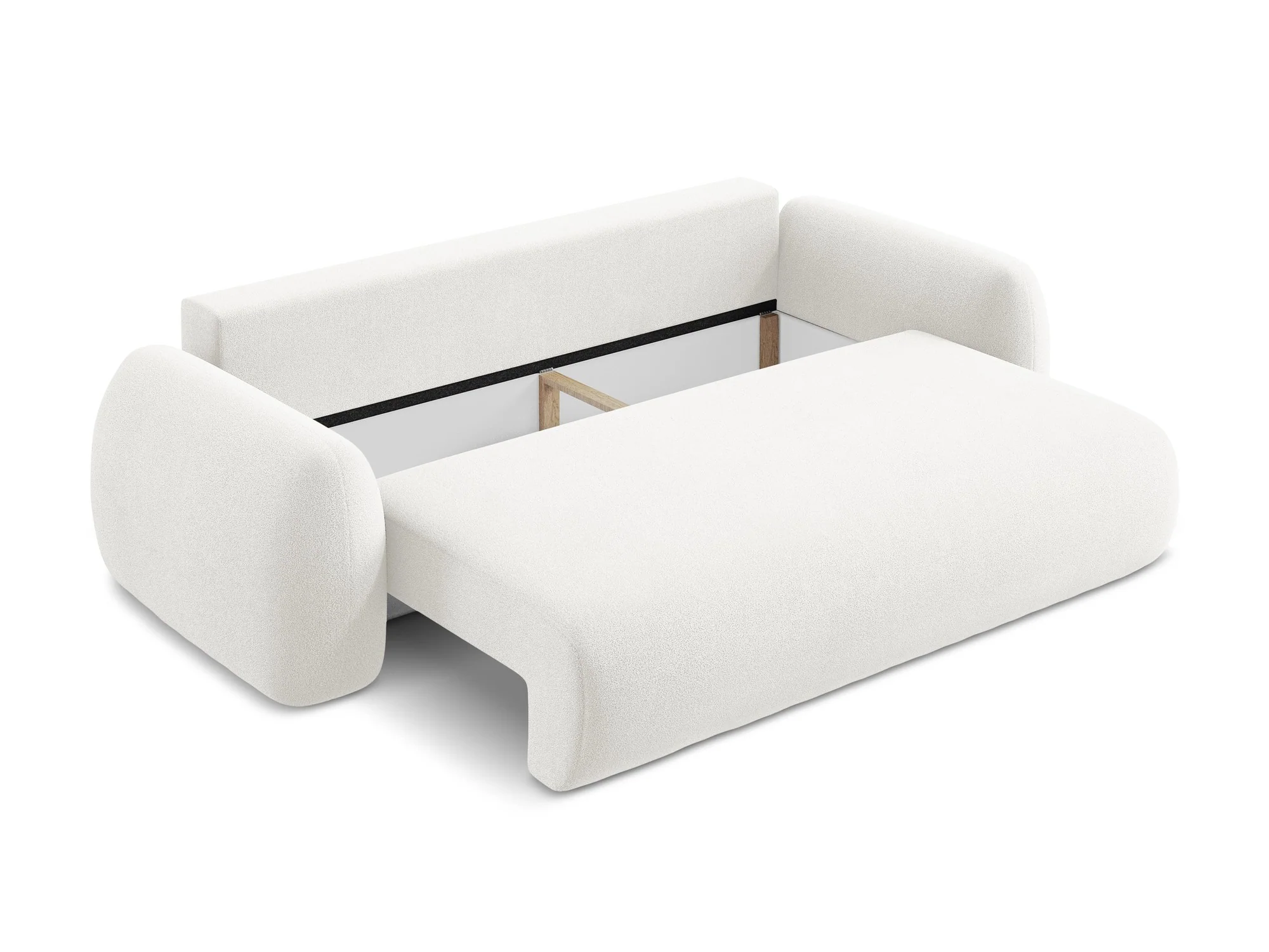 Sofa 3-osobowa z funkcją spania LOHI biały boucle - Image 7
