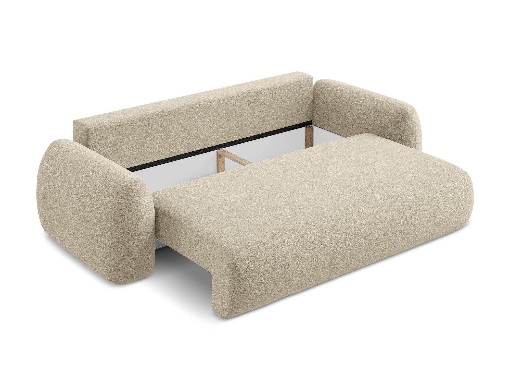 Sofa 3-osobowa z funkcją spania LOHI ciemnobeżowy boucle - Image 5