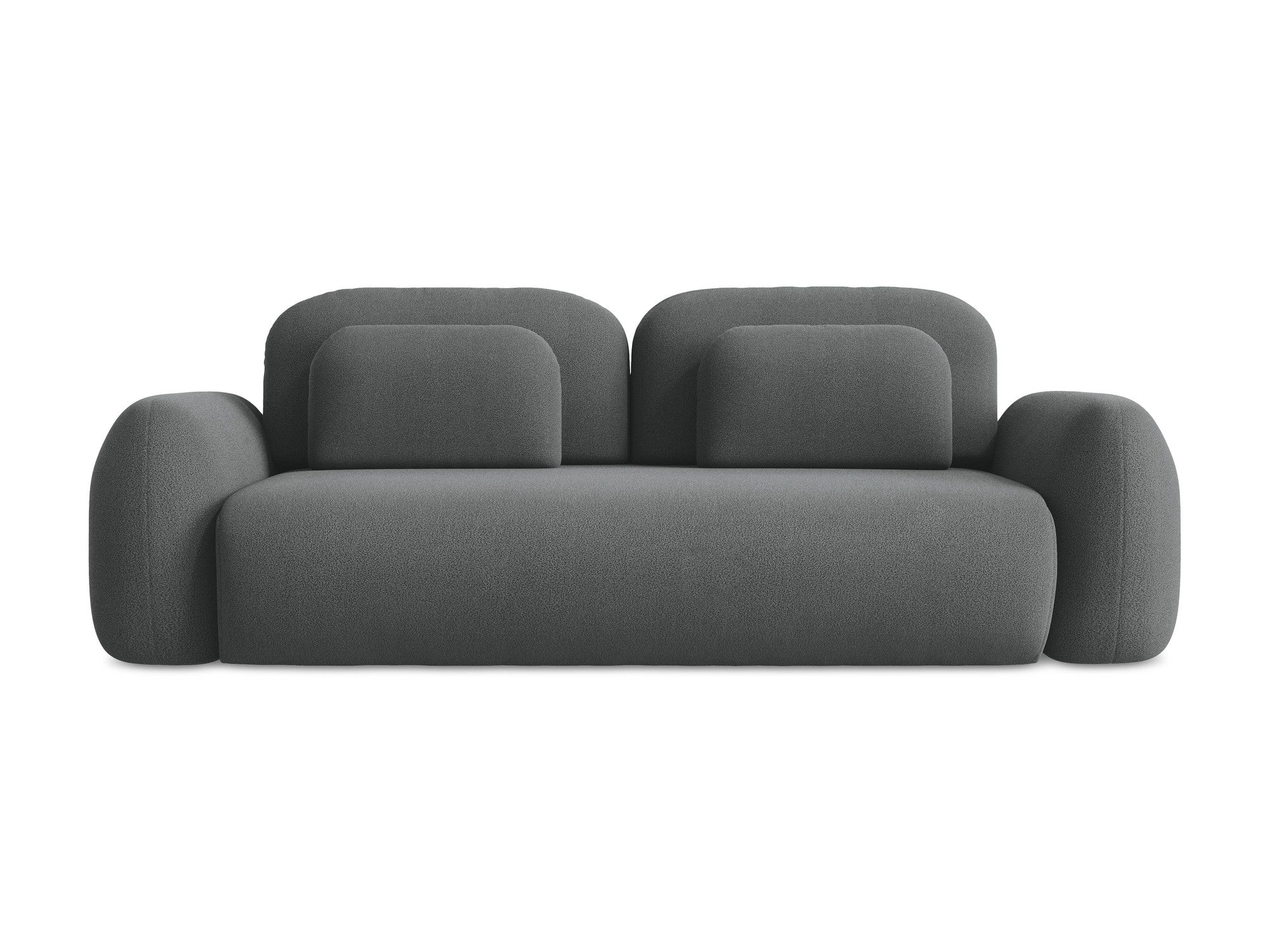 Sofa 3-osobowa z funkcją spania LOHI ciemnoszary boucle - Image 3