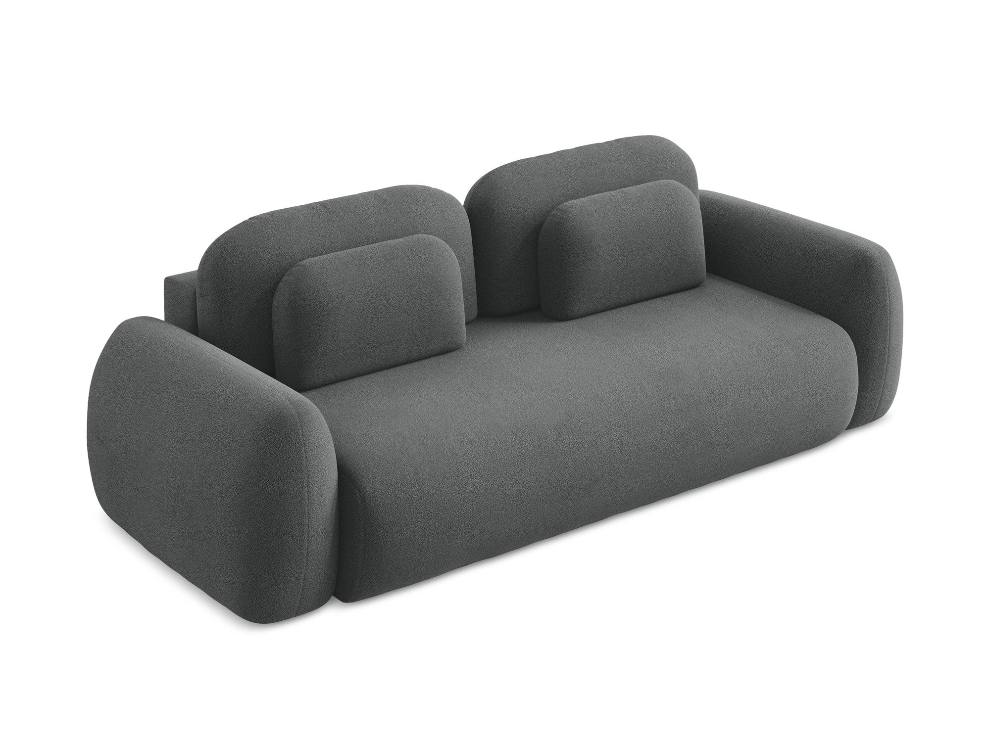 Sofa 3-osobowa z funkcją spania LOHI ciemnoszary boucle - Image 4