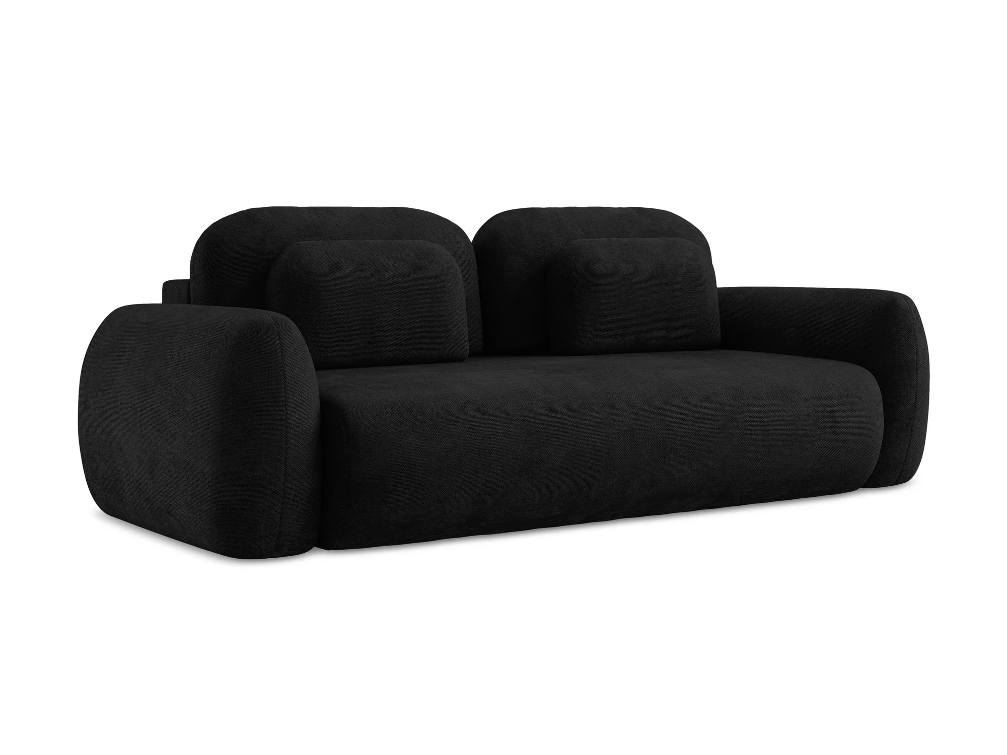 Sofa 3-osobowa z funkcją spania LOHI czarny szenil