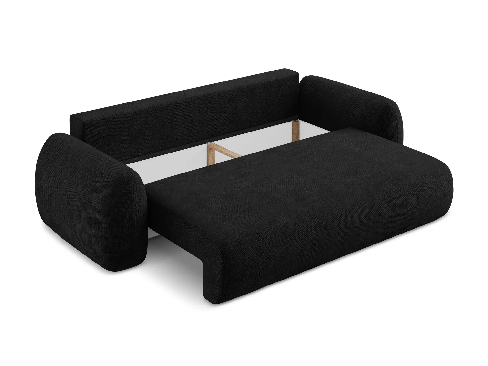 Sofa 3-osobowa z funkcją spania LOHI czarny szenil - Image 6