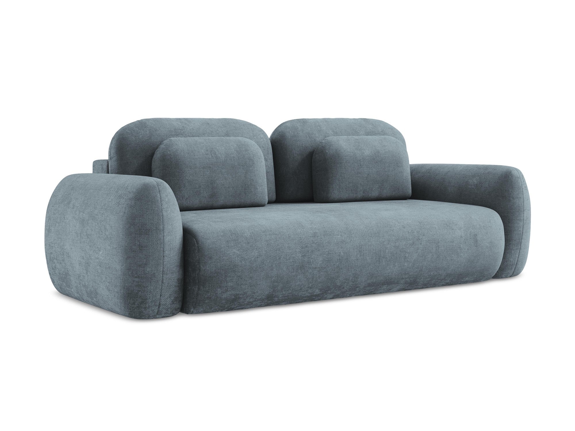 Sofa 3-osobowa z funkcją spania LOHI dżinsowy niebieski szenil