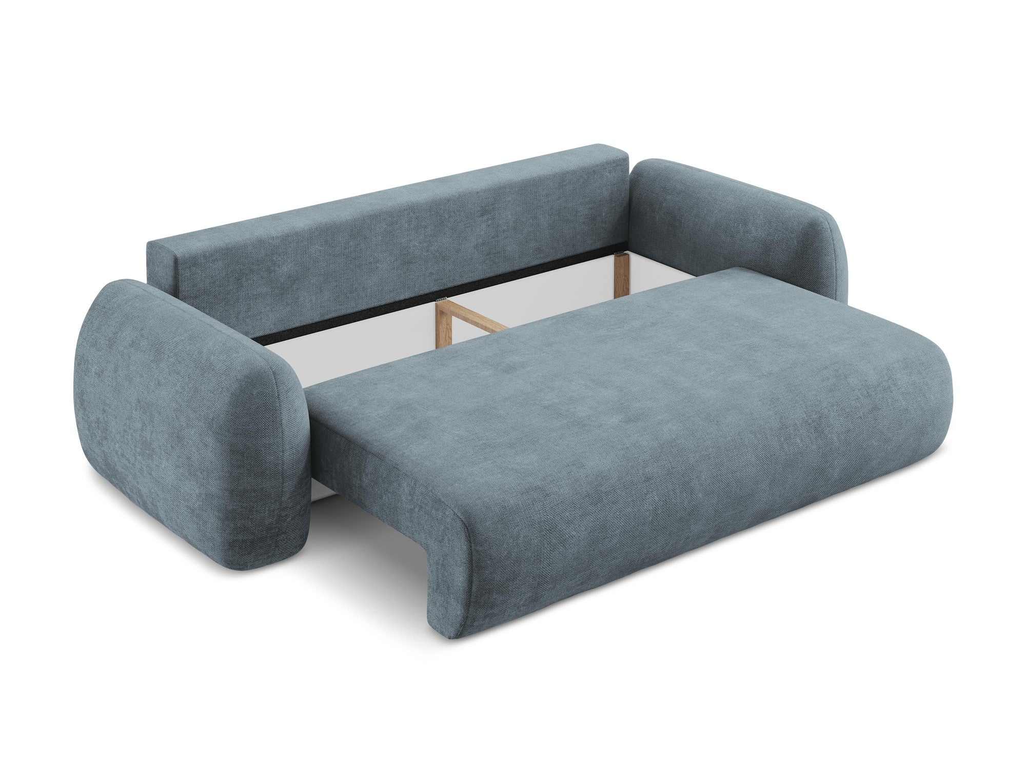 Sofa 3-osobowa z funkcją spania LOHI dżinsowy niebieski szenil - Image 6
