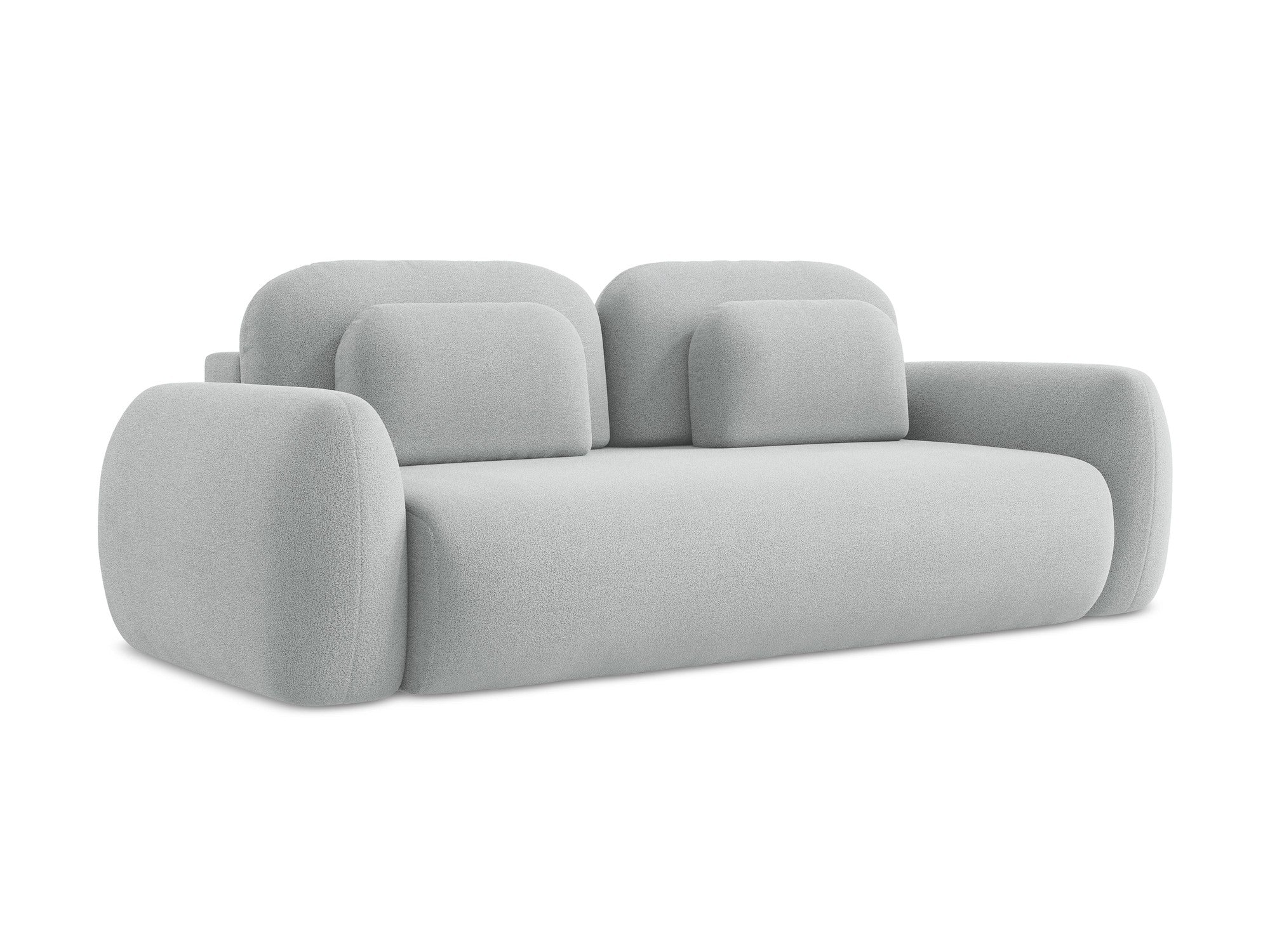Sofa 3-osobowa z funkcją spania LOHI jasnoszary boucle