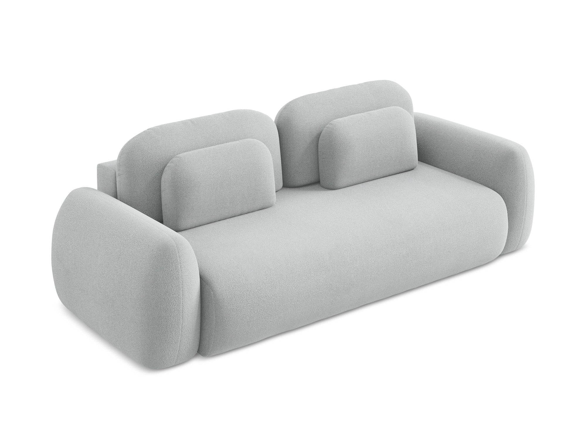 Sofa 3-osobowa z funkcją spania LOHI jasnoszary boucle - Image 4