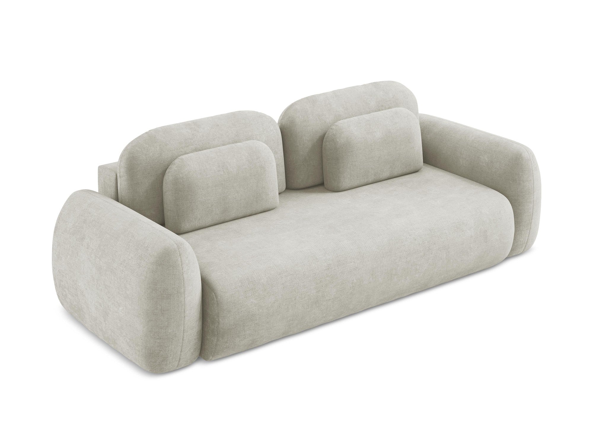 Sofa 3-osobowa z funkcją spania LOHI perłowy szenil - Image 4