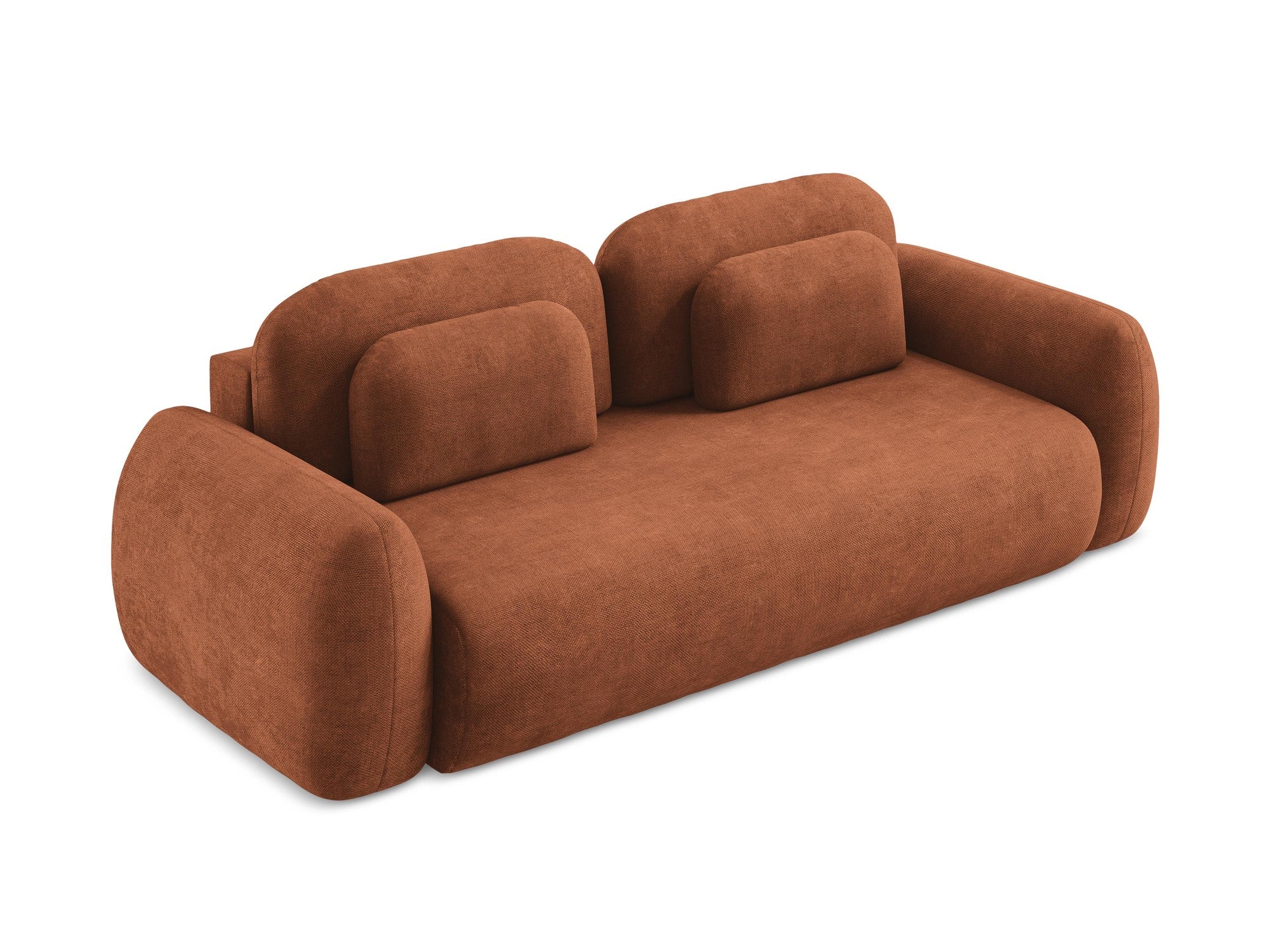 Sofa 3-osobowa z funkcją spania LOHI terakota szenil - Image 3