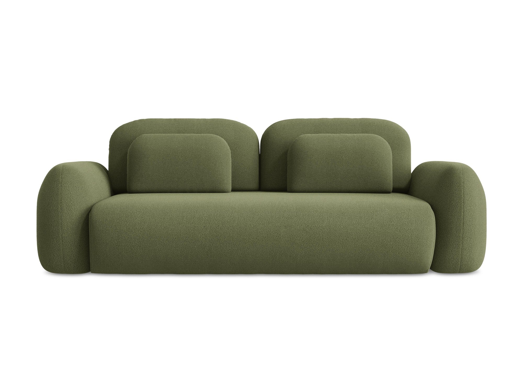 Sofa 3-osobowa z funkcją spania LOHI zielony boucle - Image 3