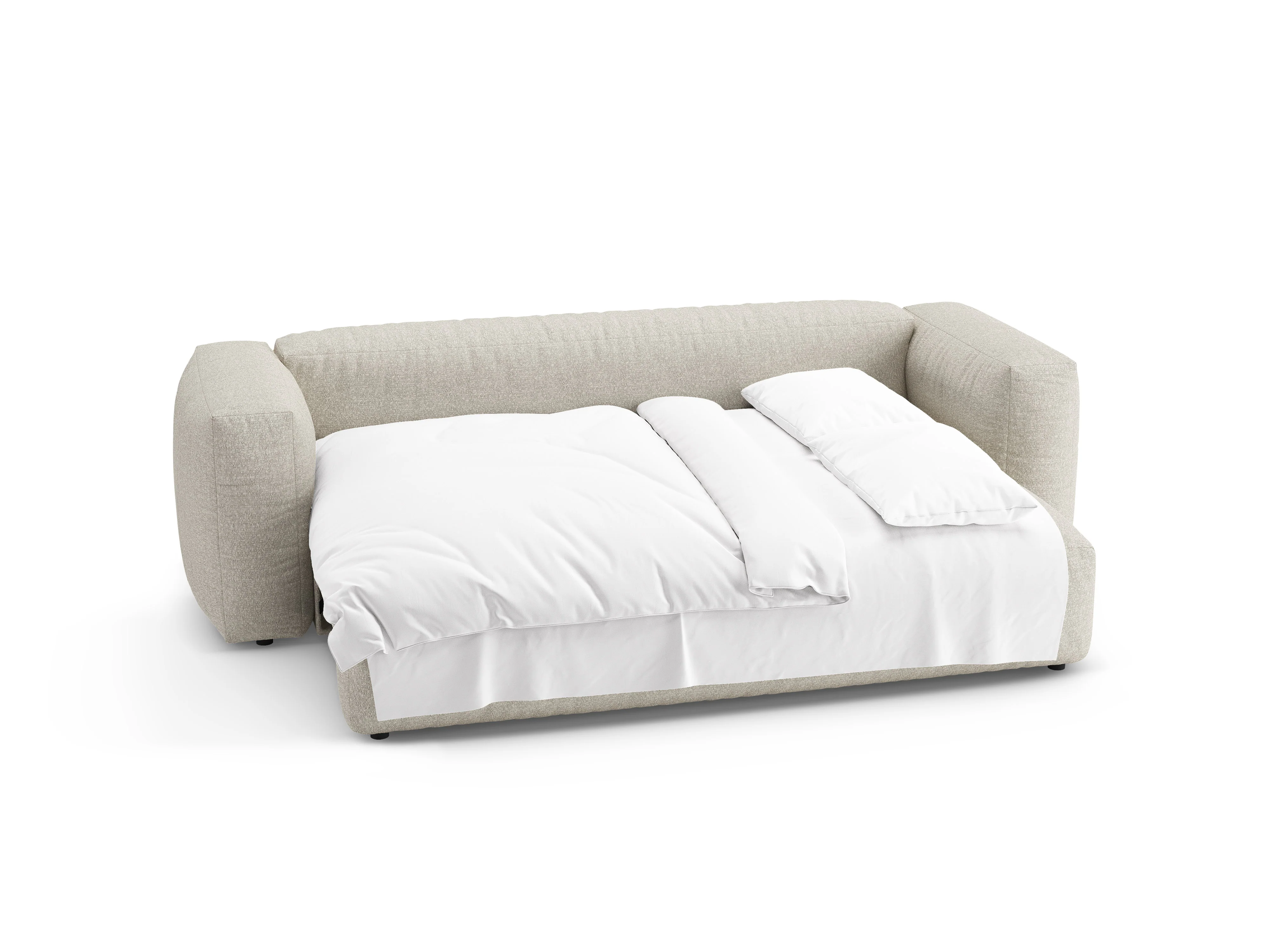Sofa 3-osobowa z funkcją spania MARTINA beżowy boucle - Image 7