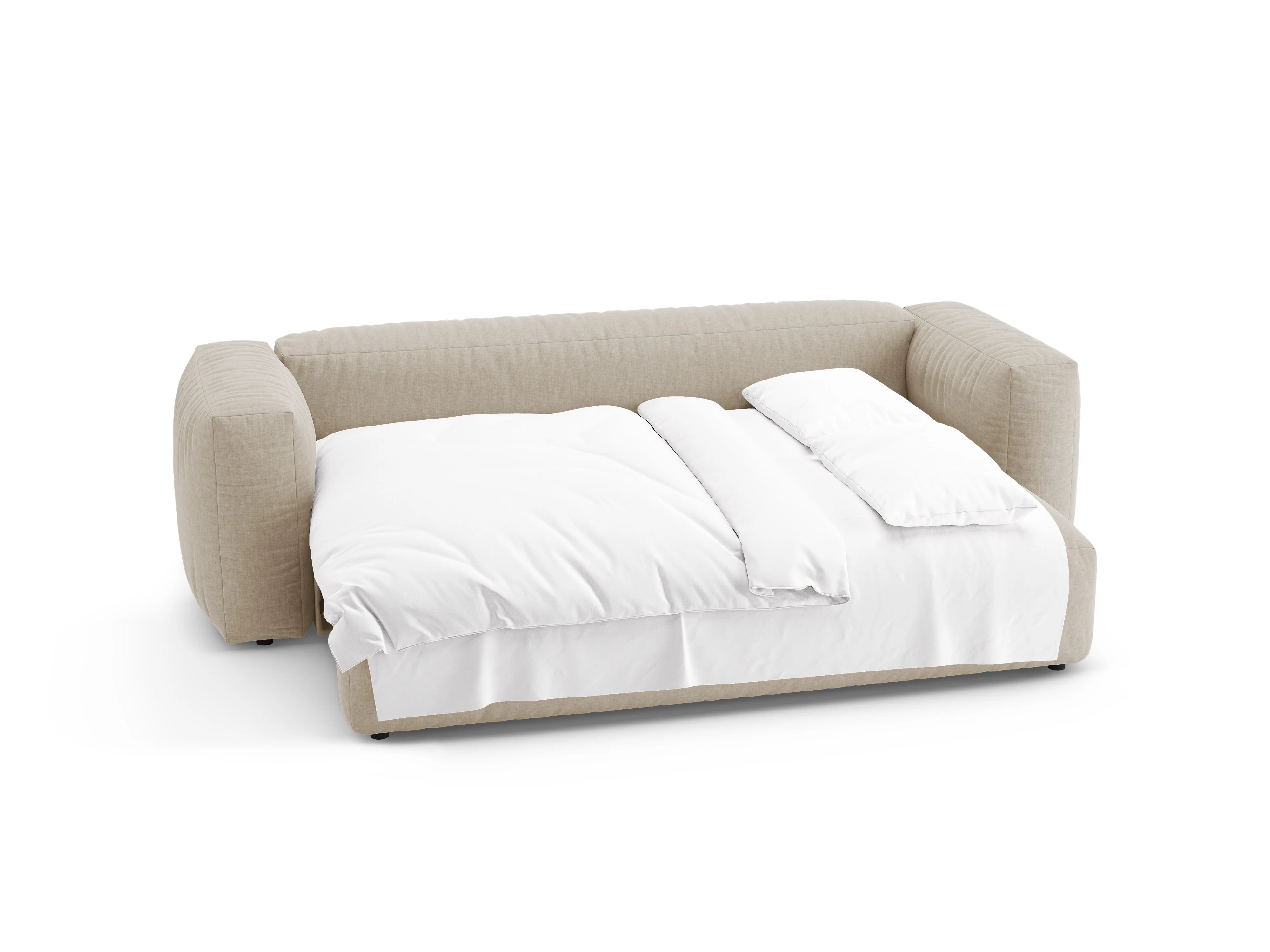 Sofa 3-osobowa z funkcją spania MARTINA jasny beżowy - Image 7