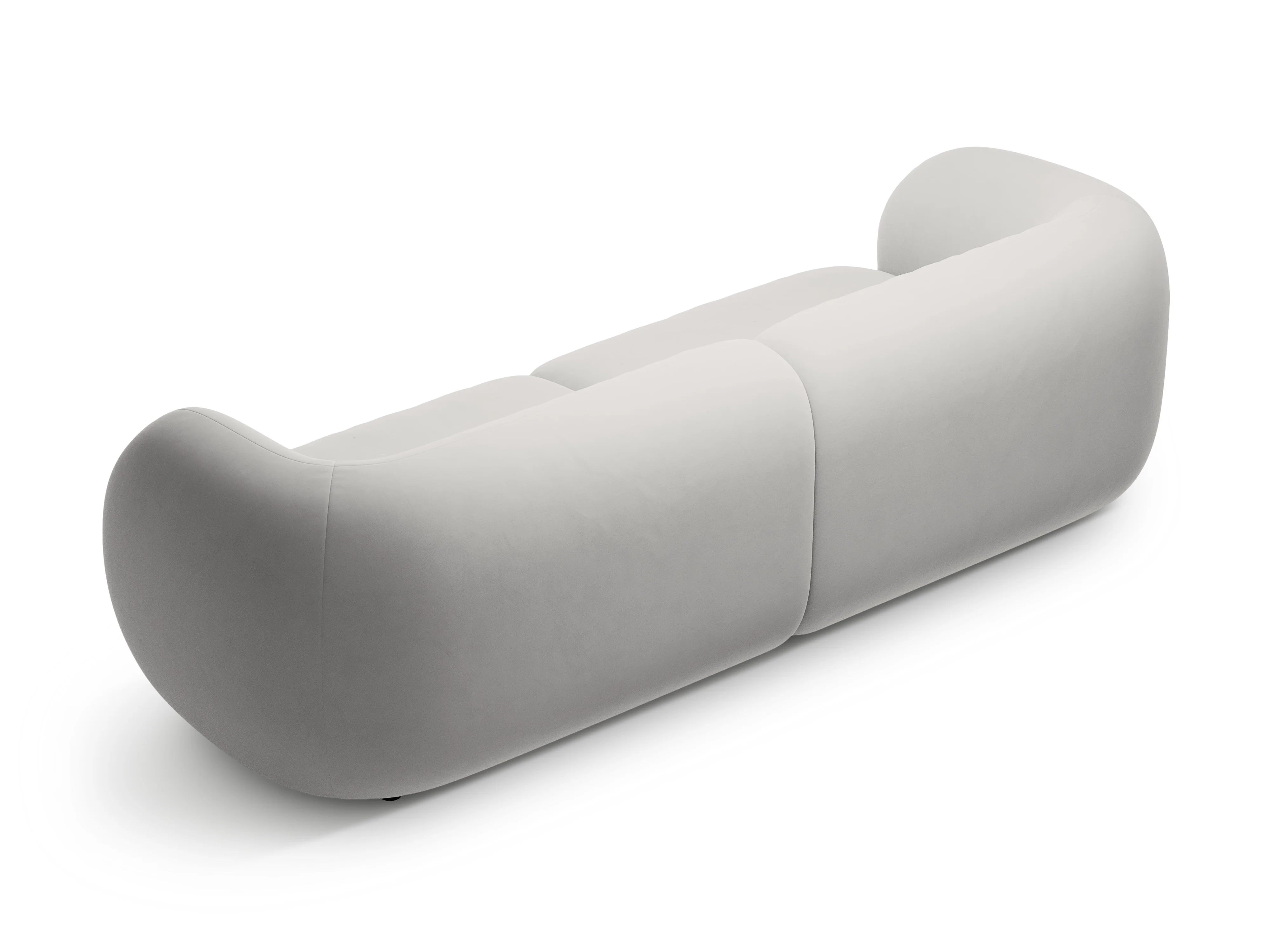 Sofa 4-osobowa aksamitna KATE jasnoszary - Image 3