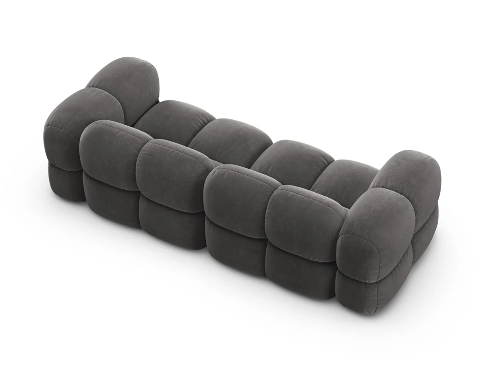 Sofa 4-osobowa aksamitna LORETTO szary - Image 5