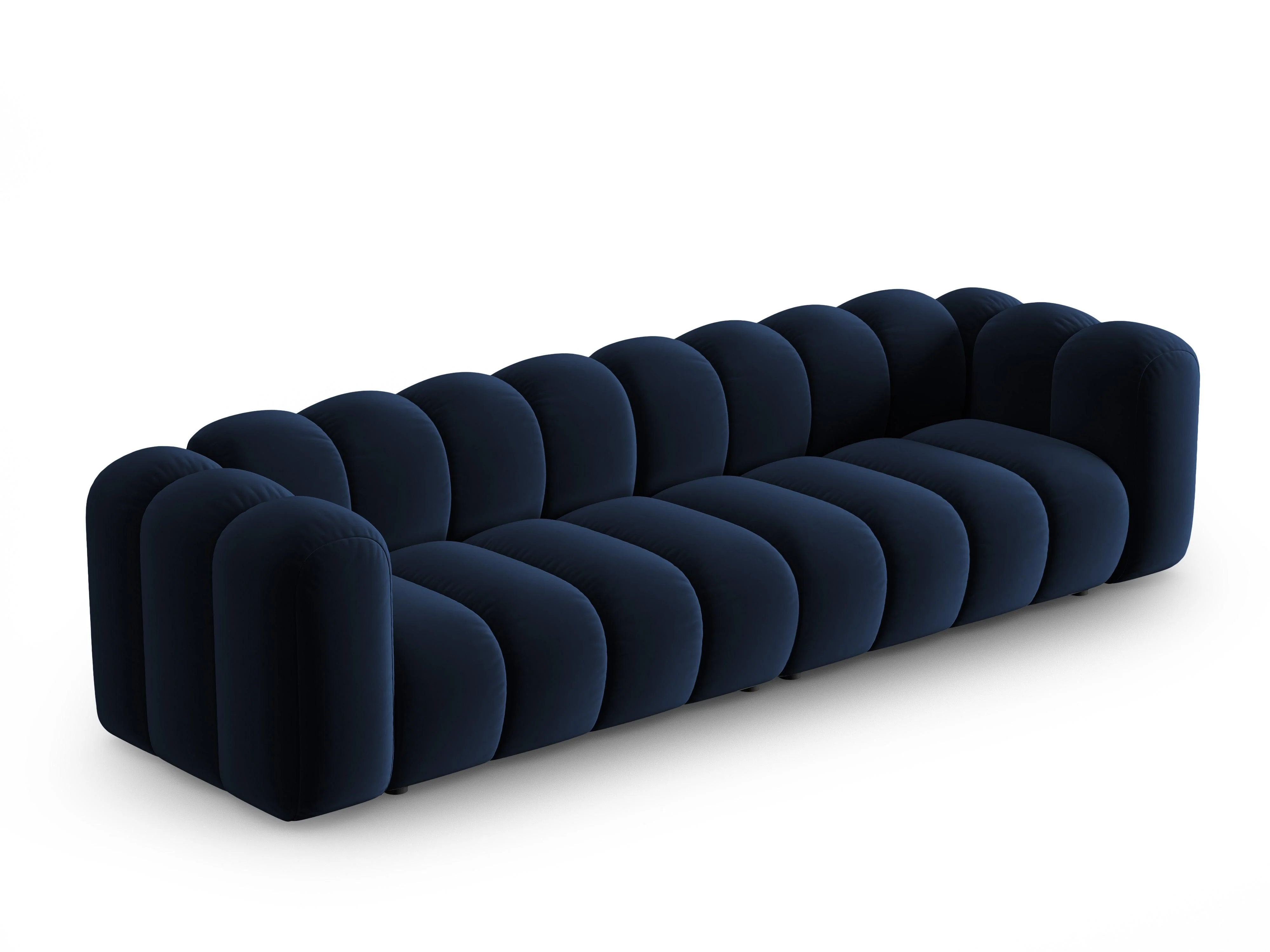 Sofa aksamitna 4-osobowa LUPINE granatowy