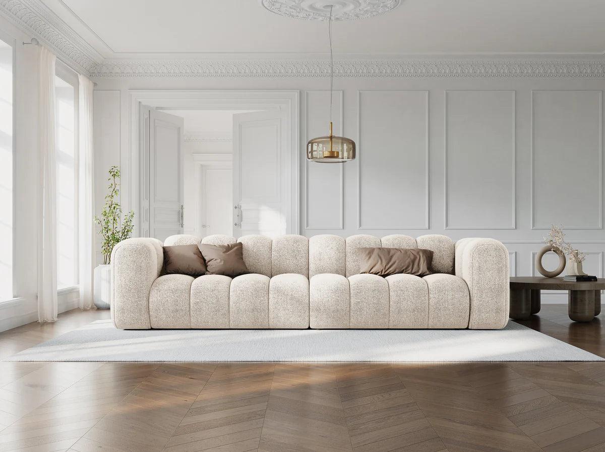 Sofa aksamitna 4-osobowa LUPINE musztardowy - Image 2