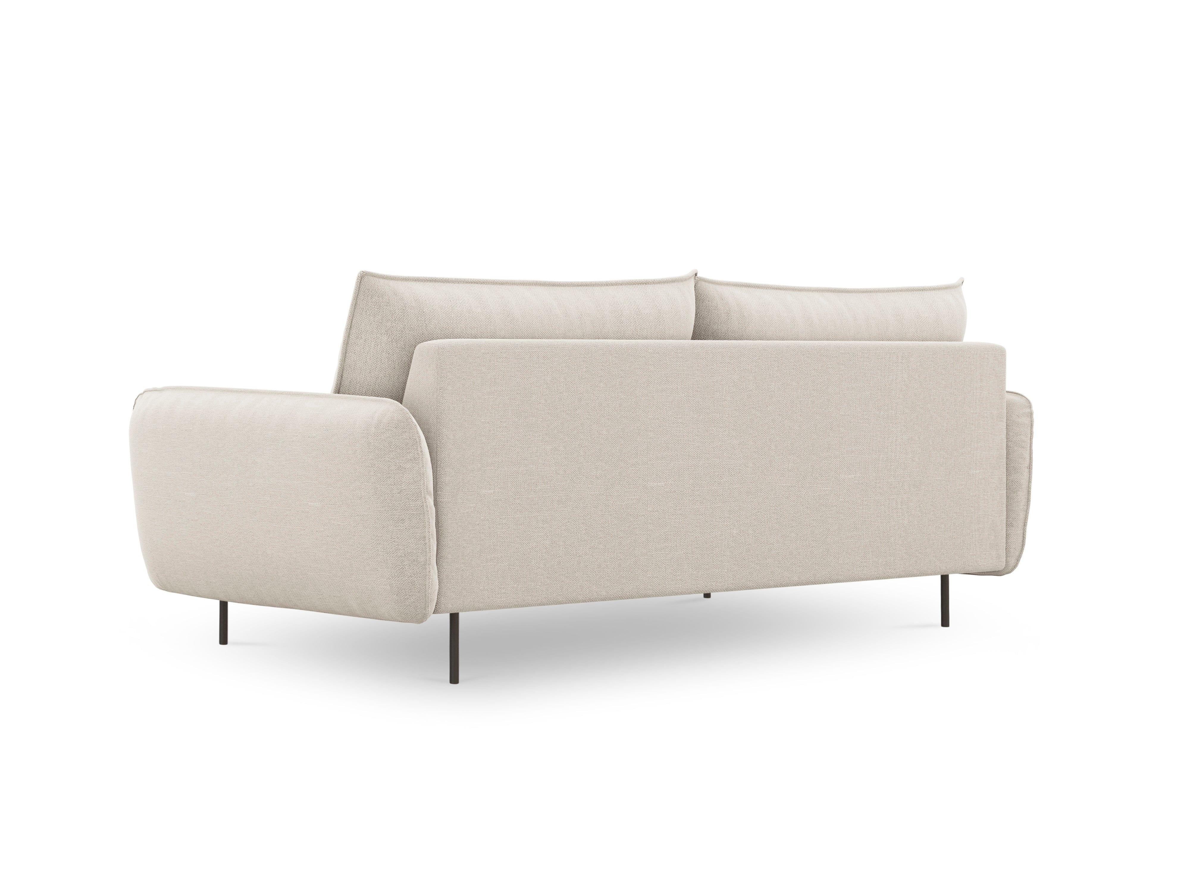Sofa 4-osobowa VIENNA jasnobeżowy szenil z czarną podstawą - Image 3