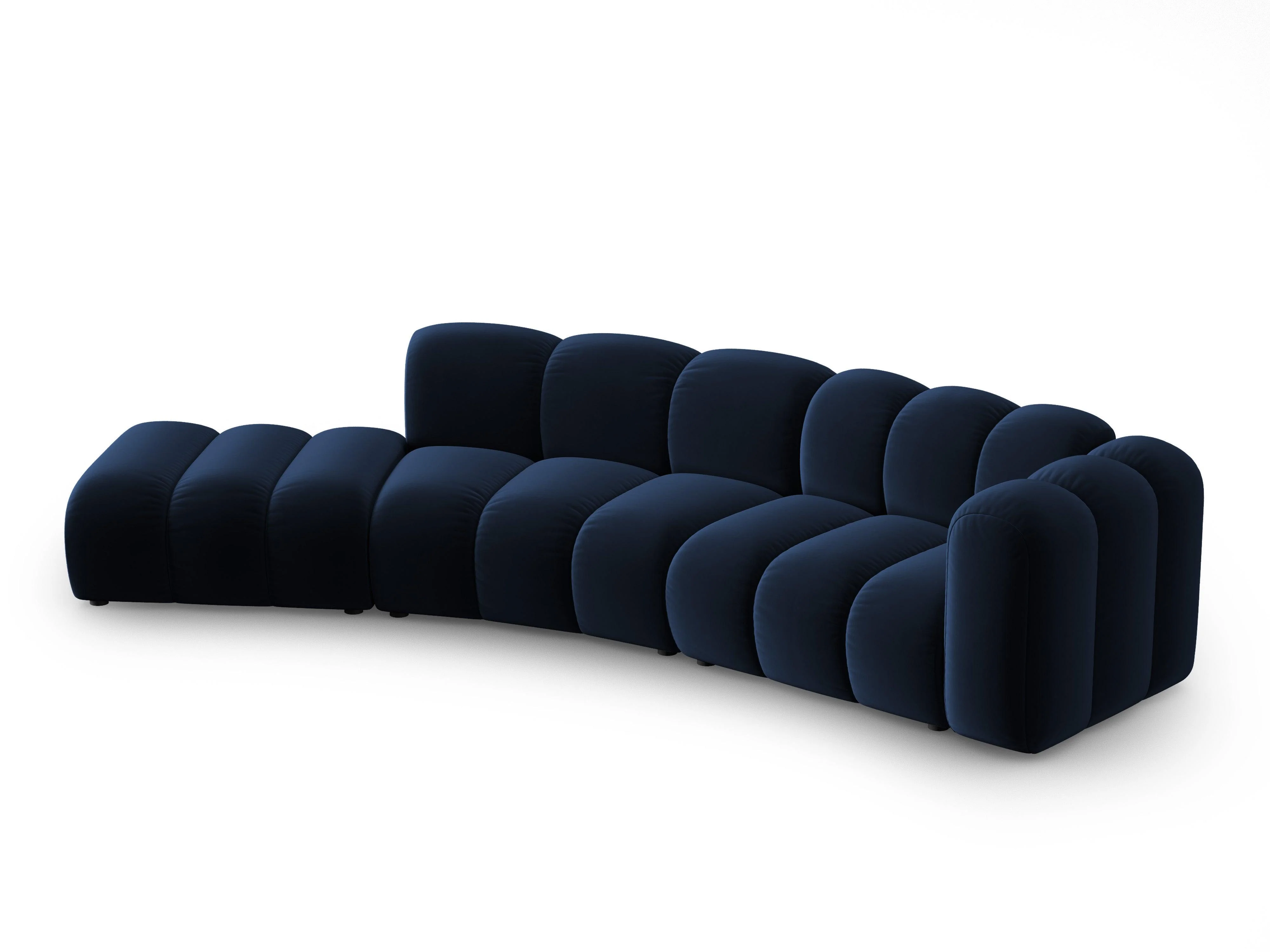 Sofa aksamitna 5-osobowa lewostronna LUPINE granatowy