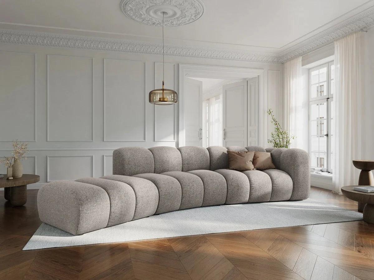 Sofa aksamitna 5-osobowa lewostronna LUPINE granatowy - Image 5