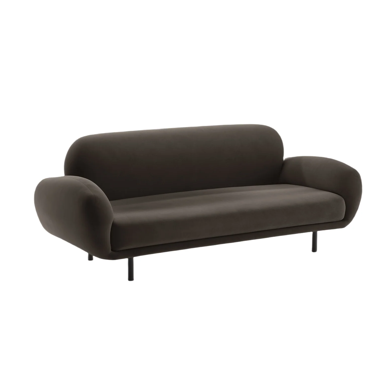 Sofa aksamitna 2,5-osobowa POPPY hebanowy