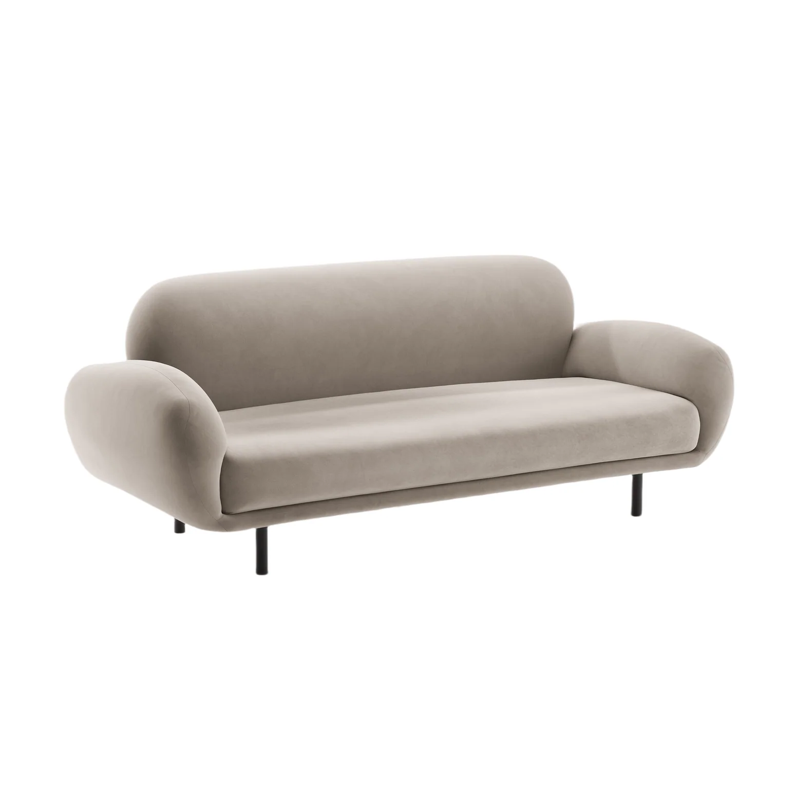 Sofa aksamitna 2,5-osobowa POPPY jasnobeżowy