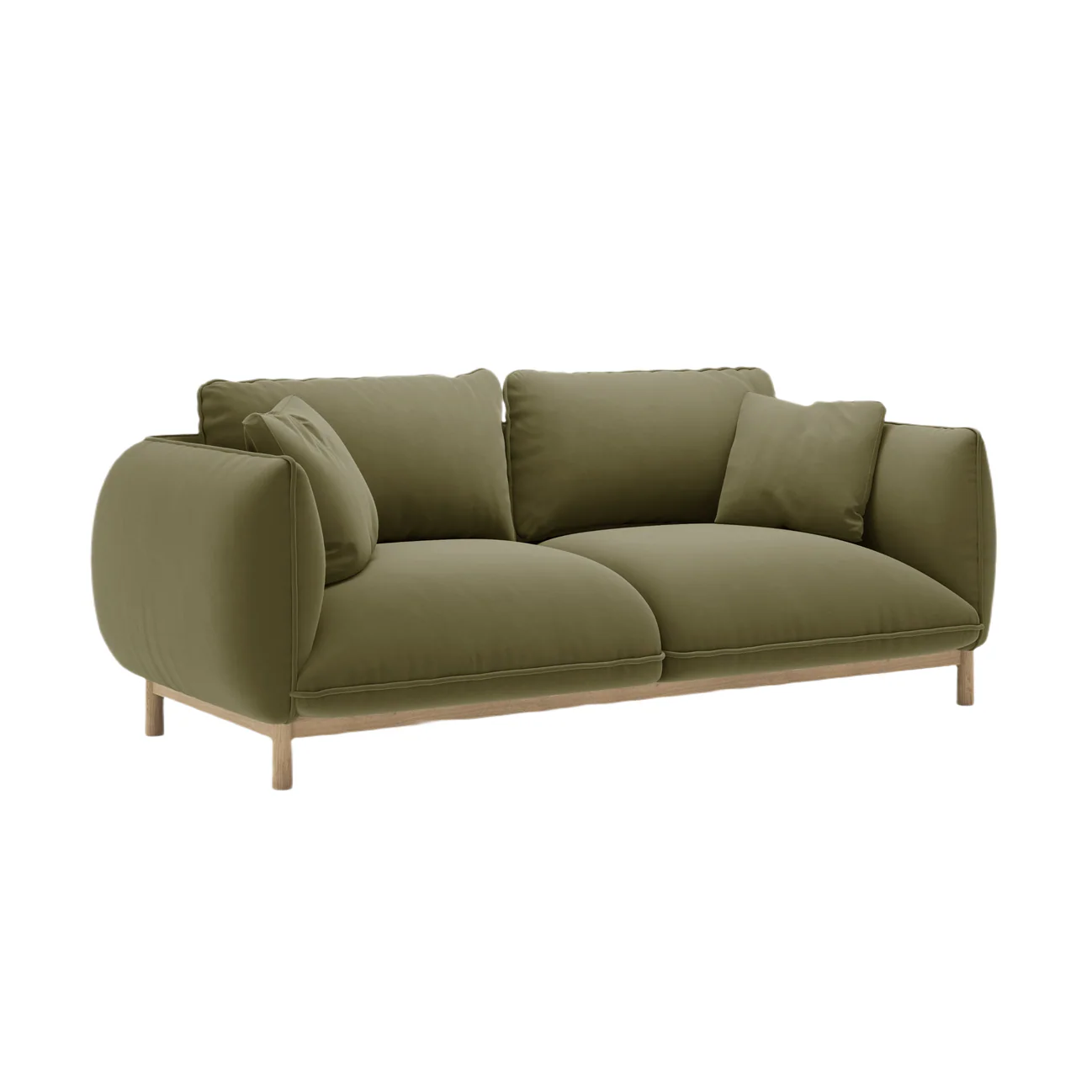 Sofa aksamitna 2-osobowa ADA jasnozielony
