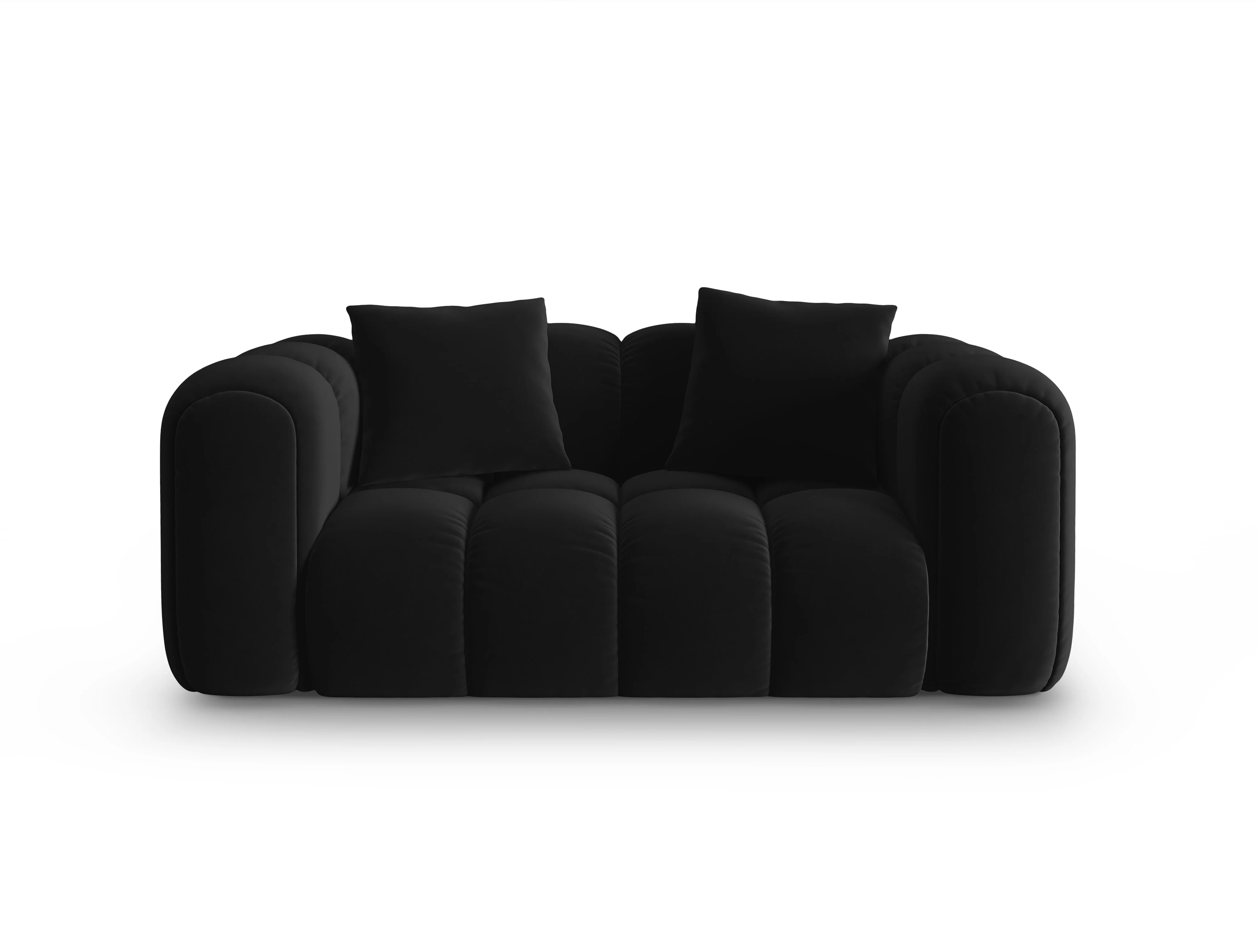 Sofa aksamitna 2-osobowa ASTRO czarny - Image 2