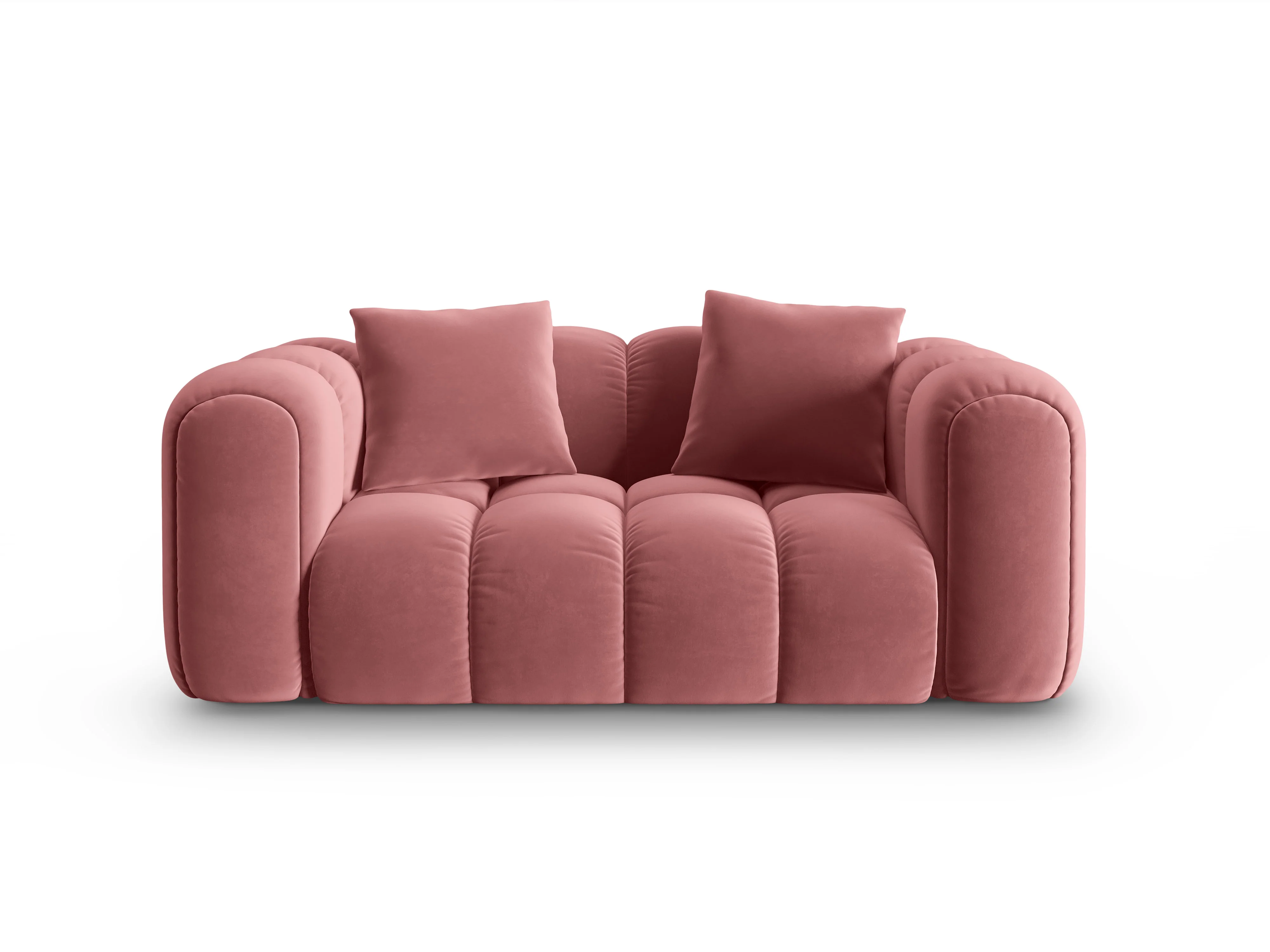 Sofa aksamitna 2-osobowa ASTRO różowy - Image 2