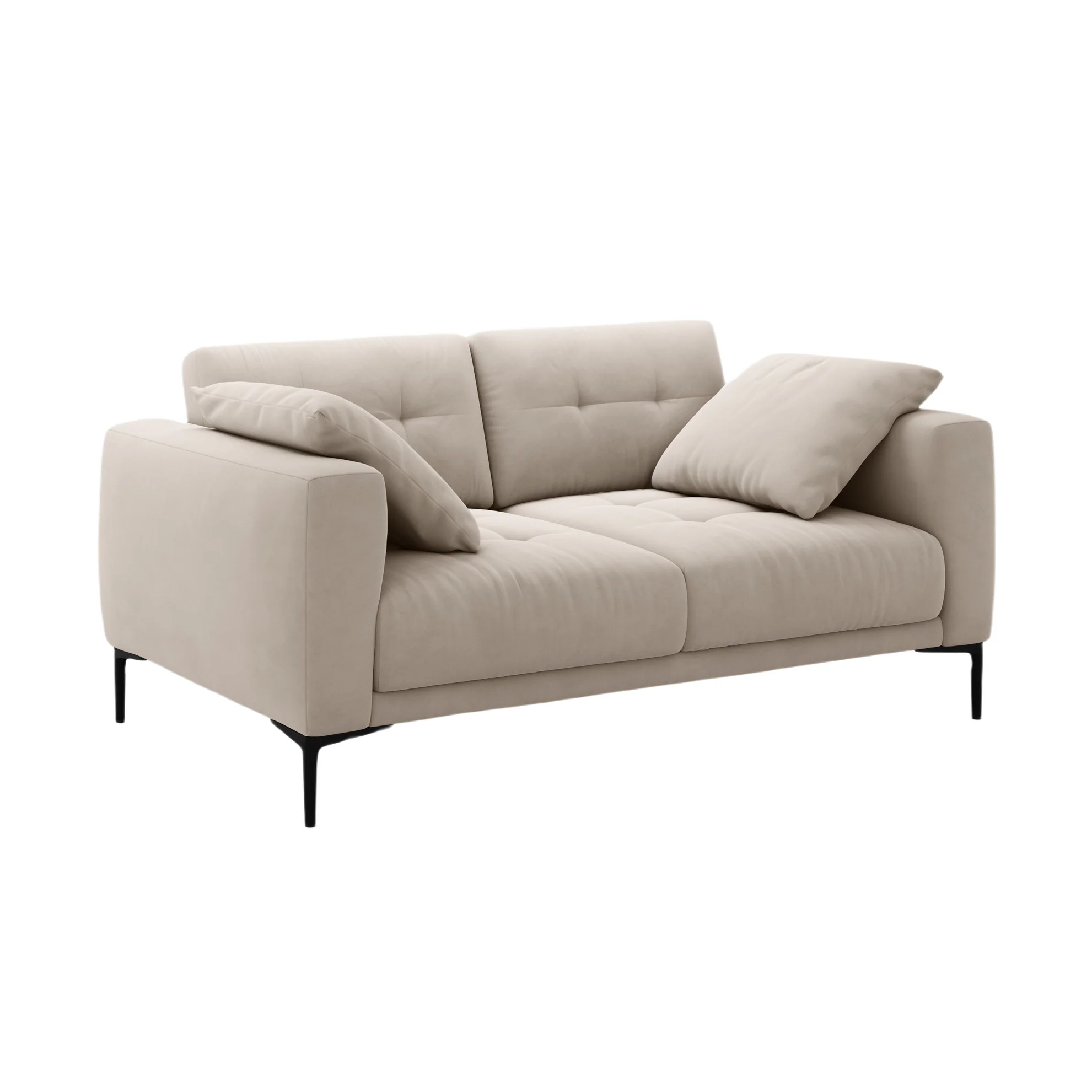 Sofa aksamitna 2-osobowa BEMY beżowy