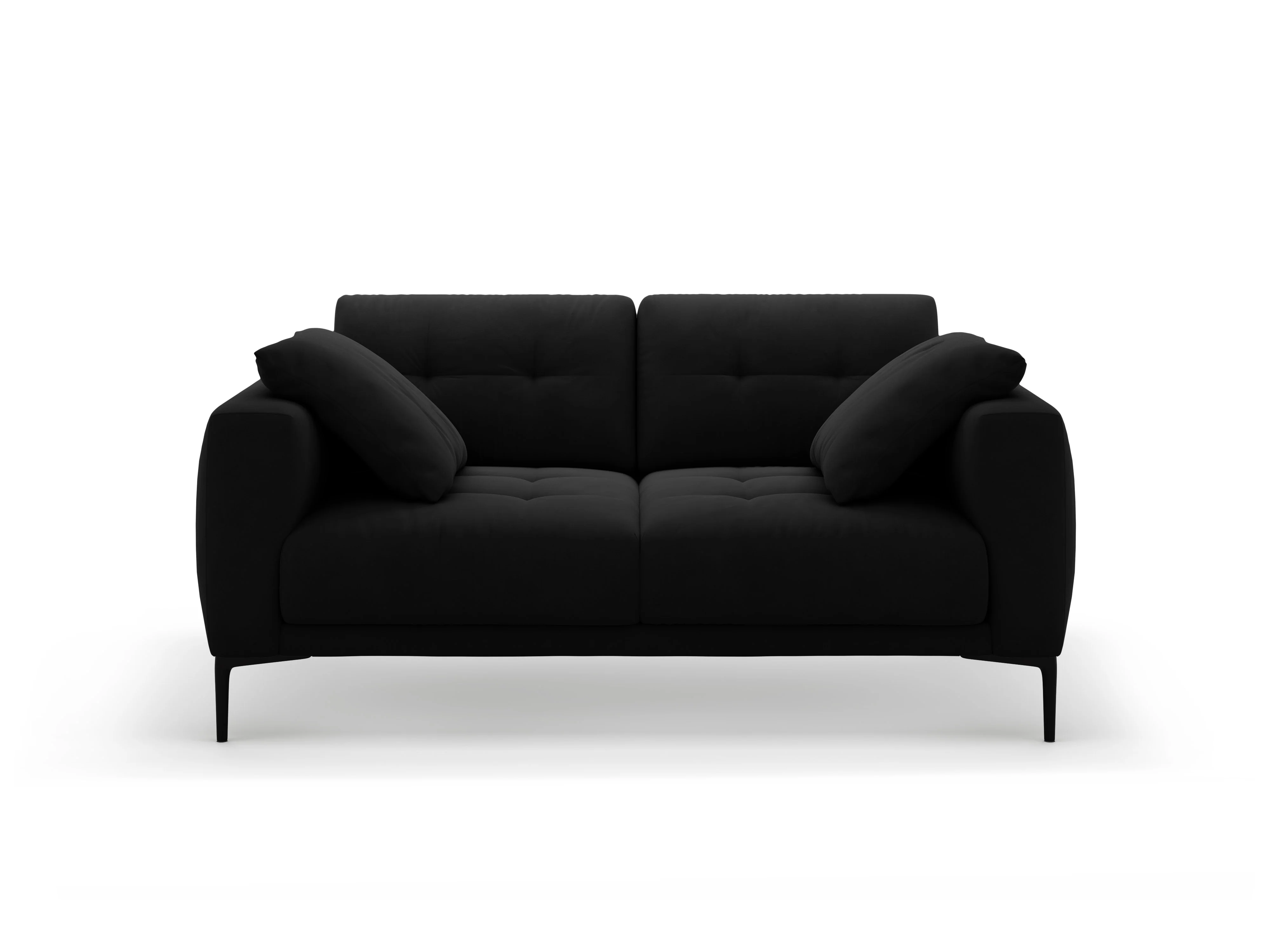 Sofa aksamitna 2-osobowa BEMY czarny - Image 4