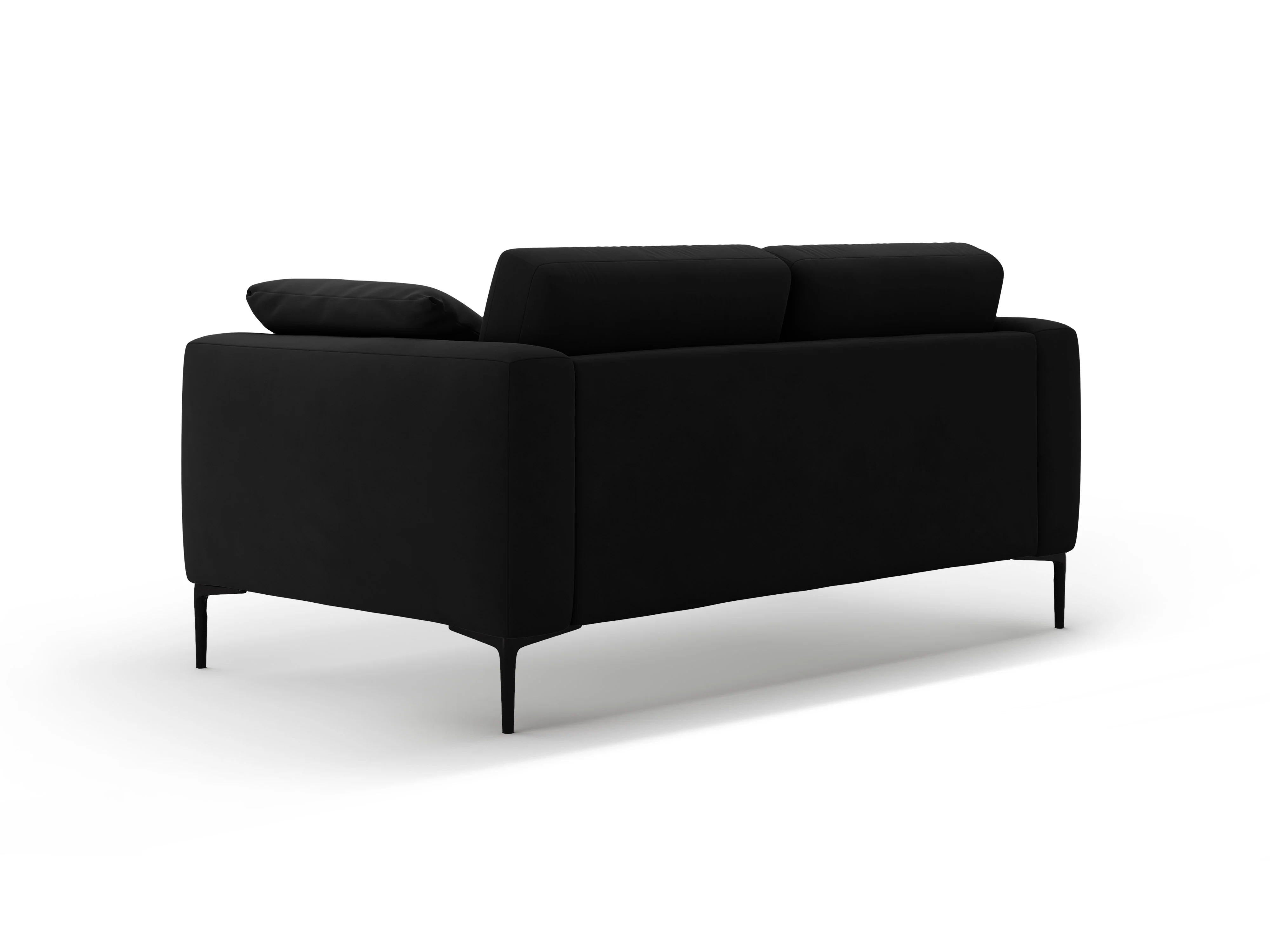 Sofa aksamitna 2-osobowa BEMY czarny - Image 5