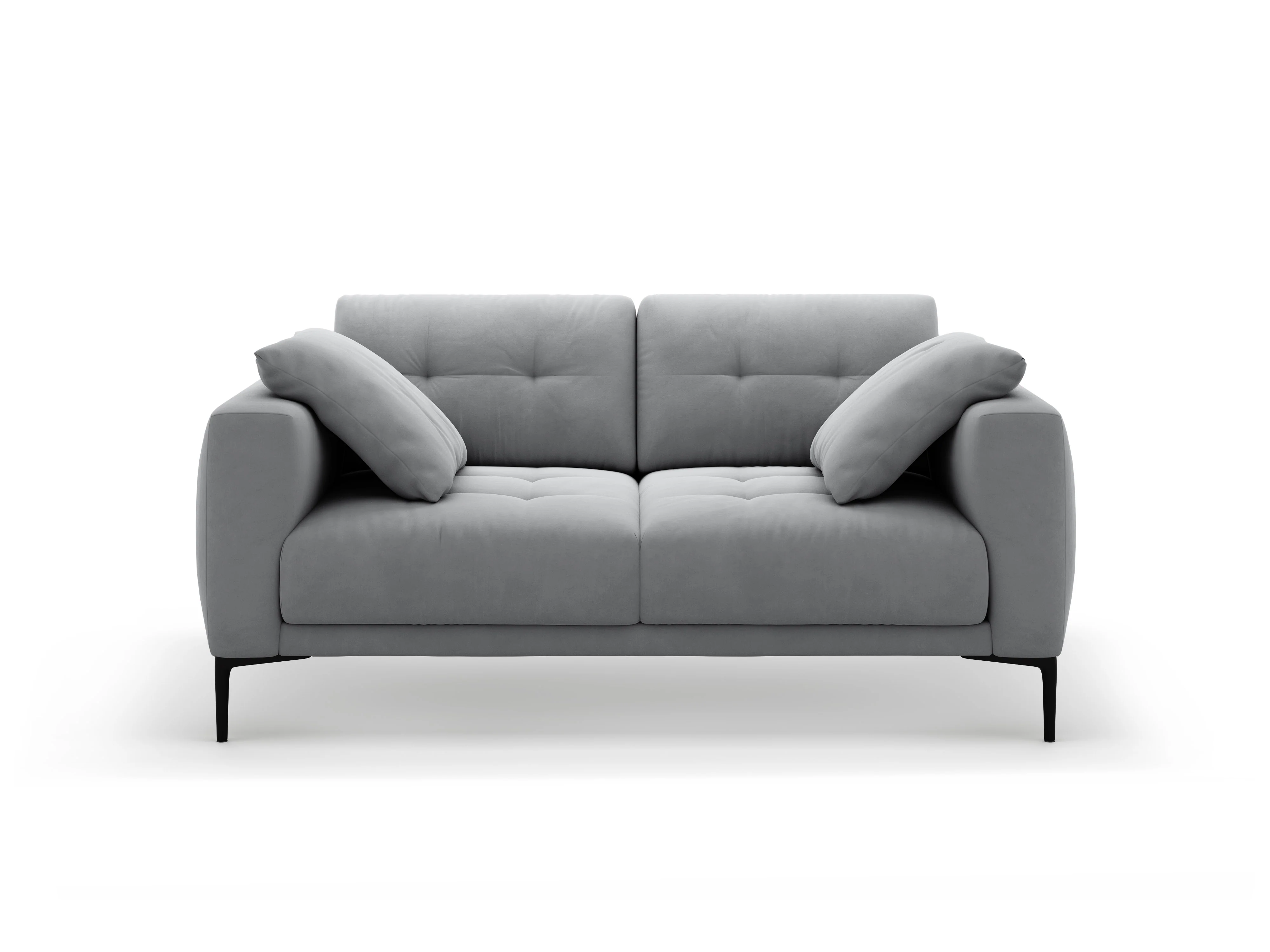Sofa aksamitna 2-osobowa BEMY szary - Image 4