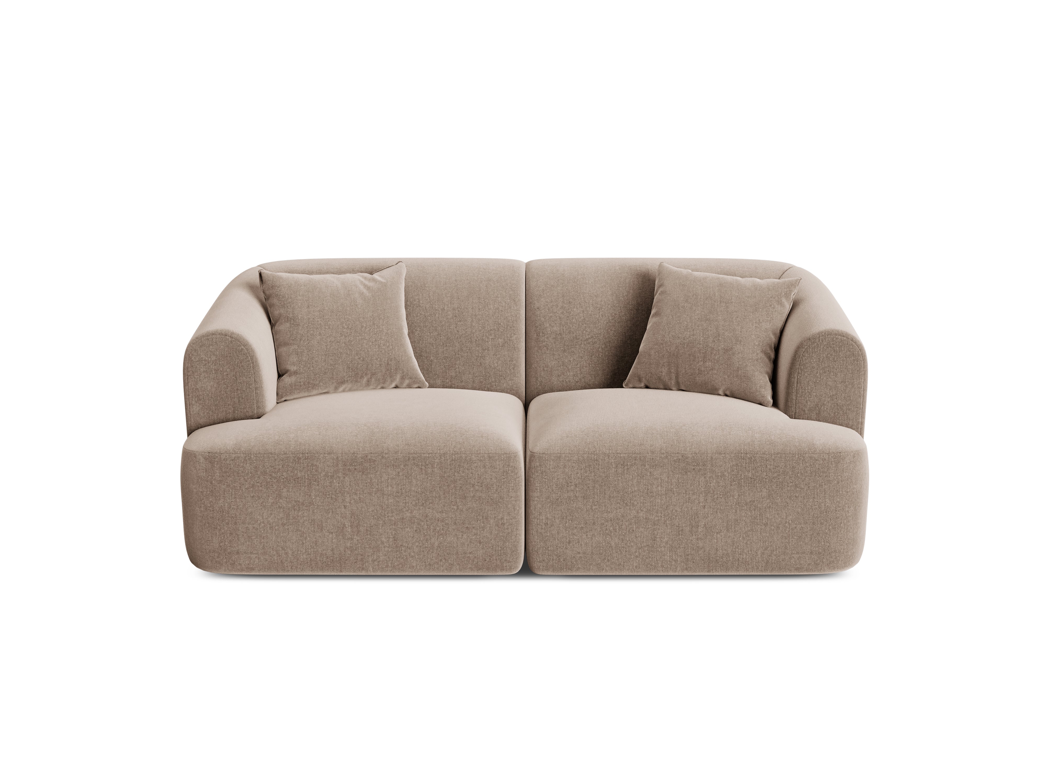 Sofa aksamitna 2-osobowa CAMPI ciemnobeżowy - Image 5