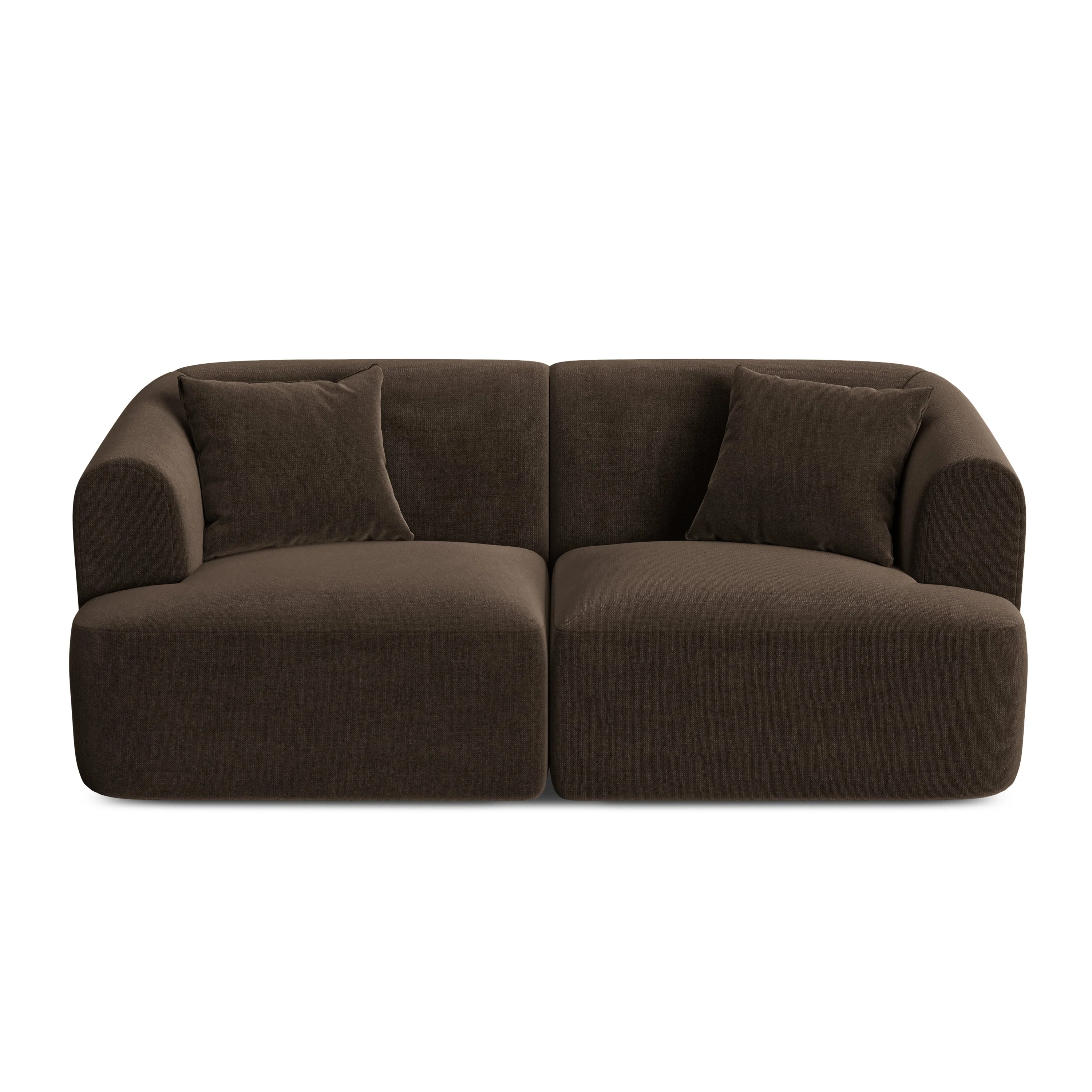 Sofa aksamitna 2-osobowa CAMPI czekoladowy - Image 4