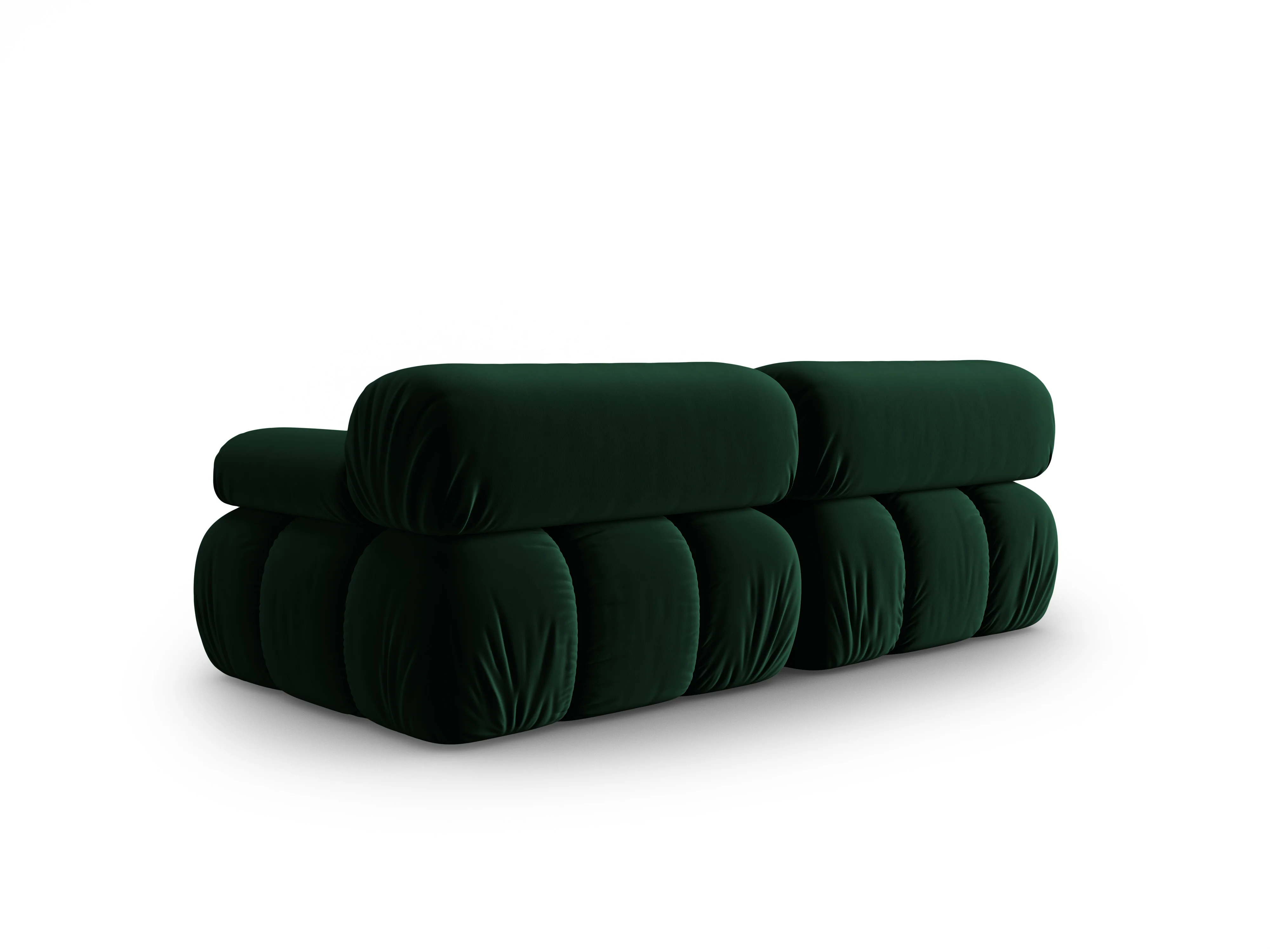 Sofa aksamitna 2-osobowa CORTINA butelkowy zielony - Image 3