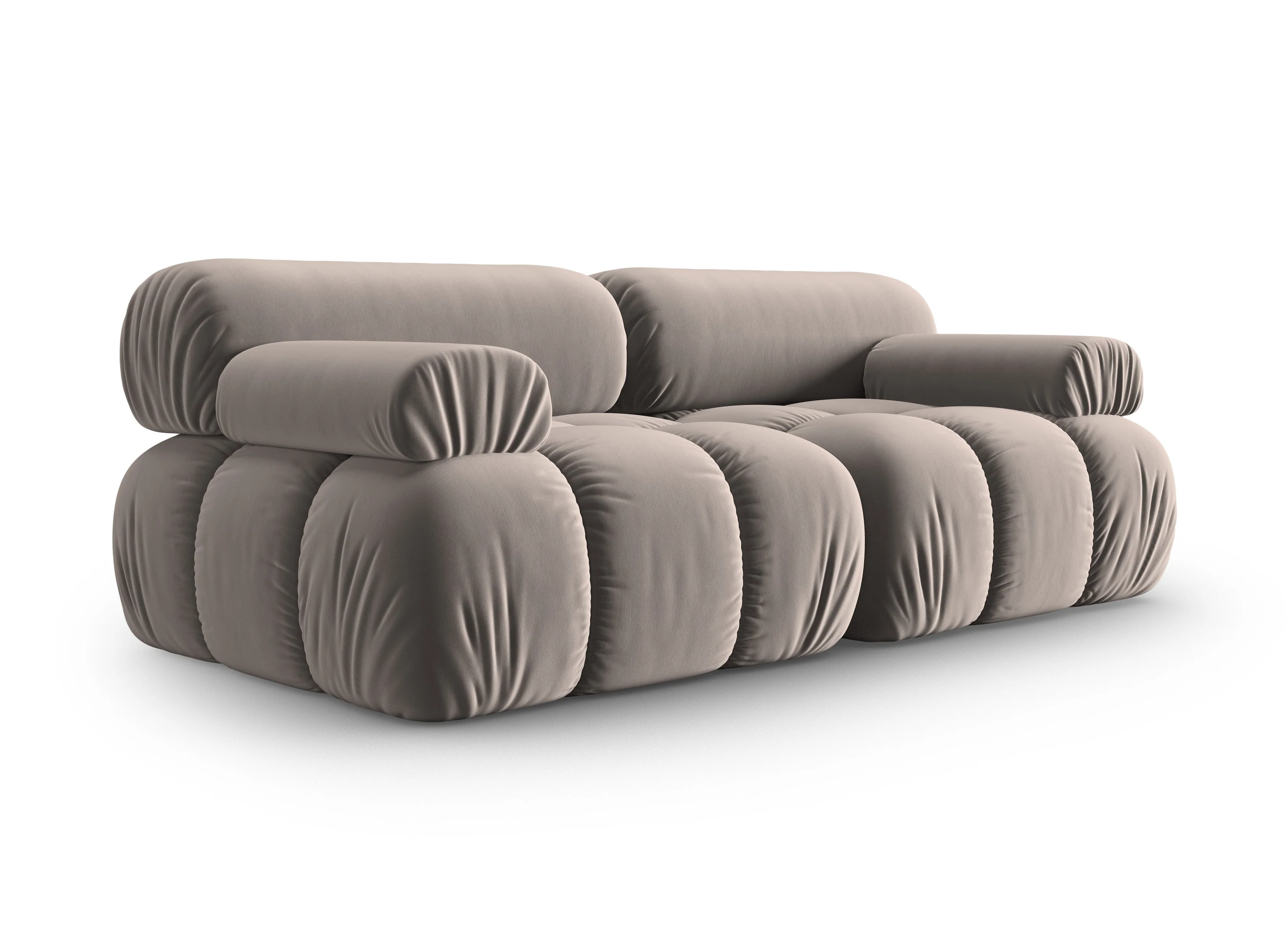 Sofa aksamitna 2-osobowa CORTINA cappuccino