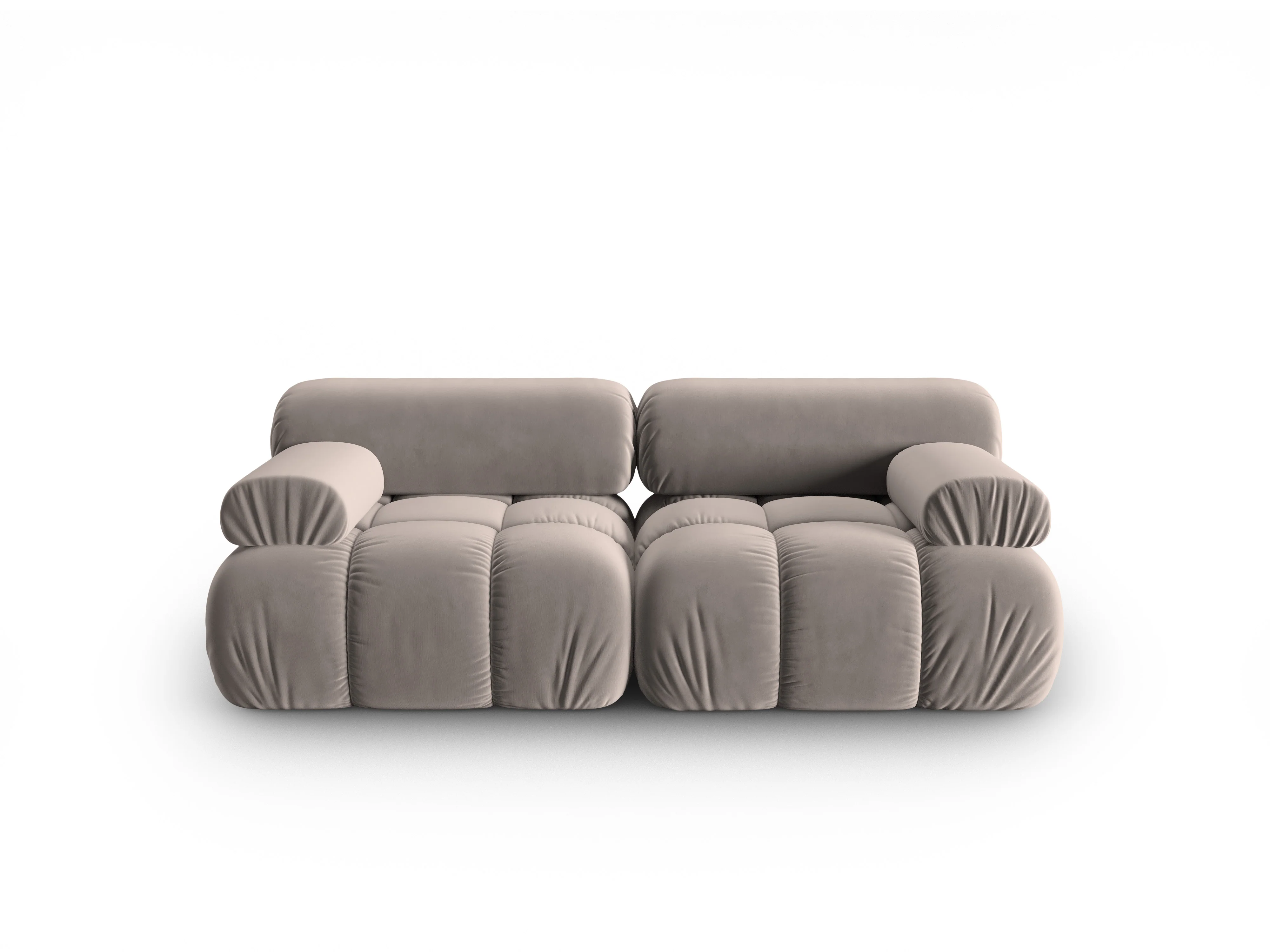 Sofa aksamitna 2-osobowa CORTINA cappuccino - Image 2